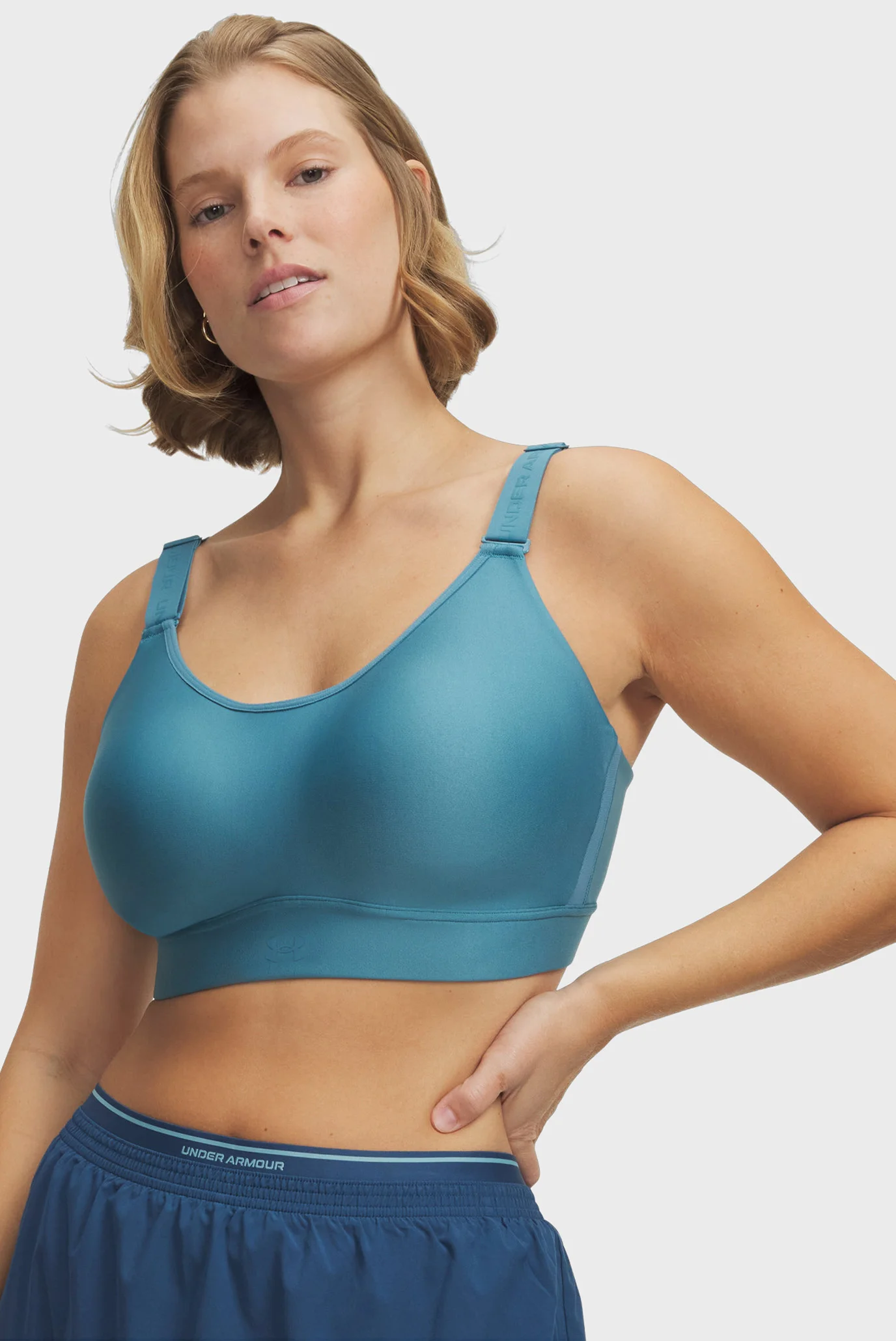 Женский голубой топ UA Infinity Mid 2.0 Bra Under Armour 1384123
