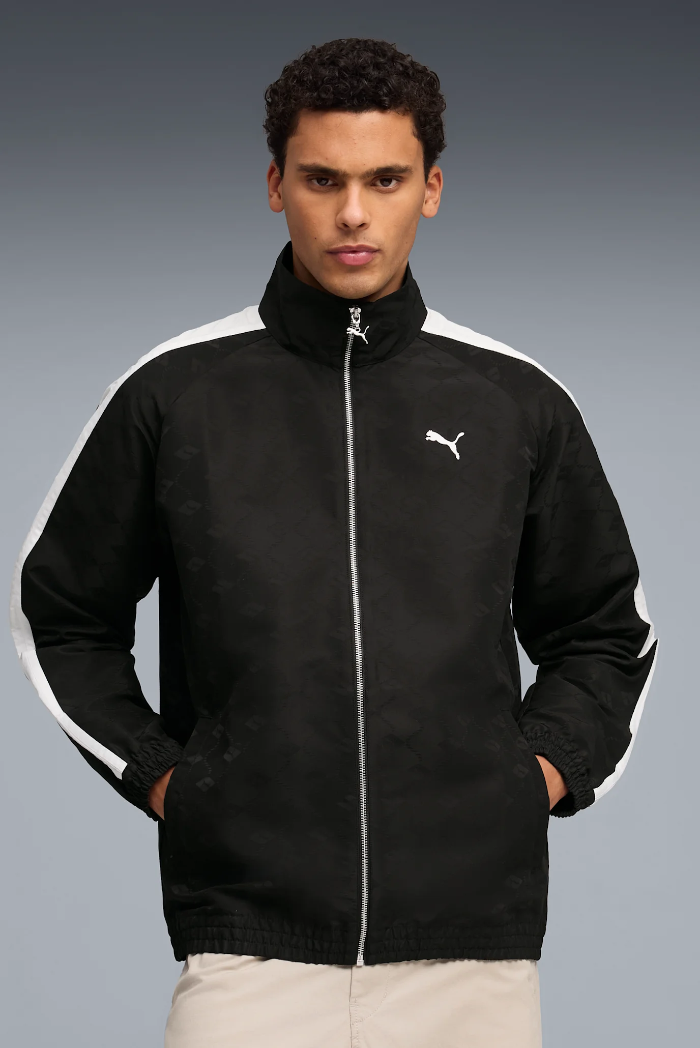 Мужская черная спортивная кофта с узором T7 Woven Track Jacket Men