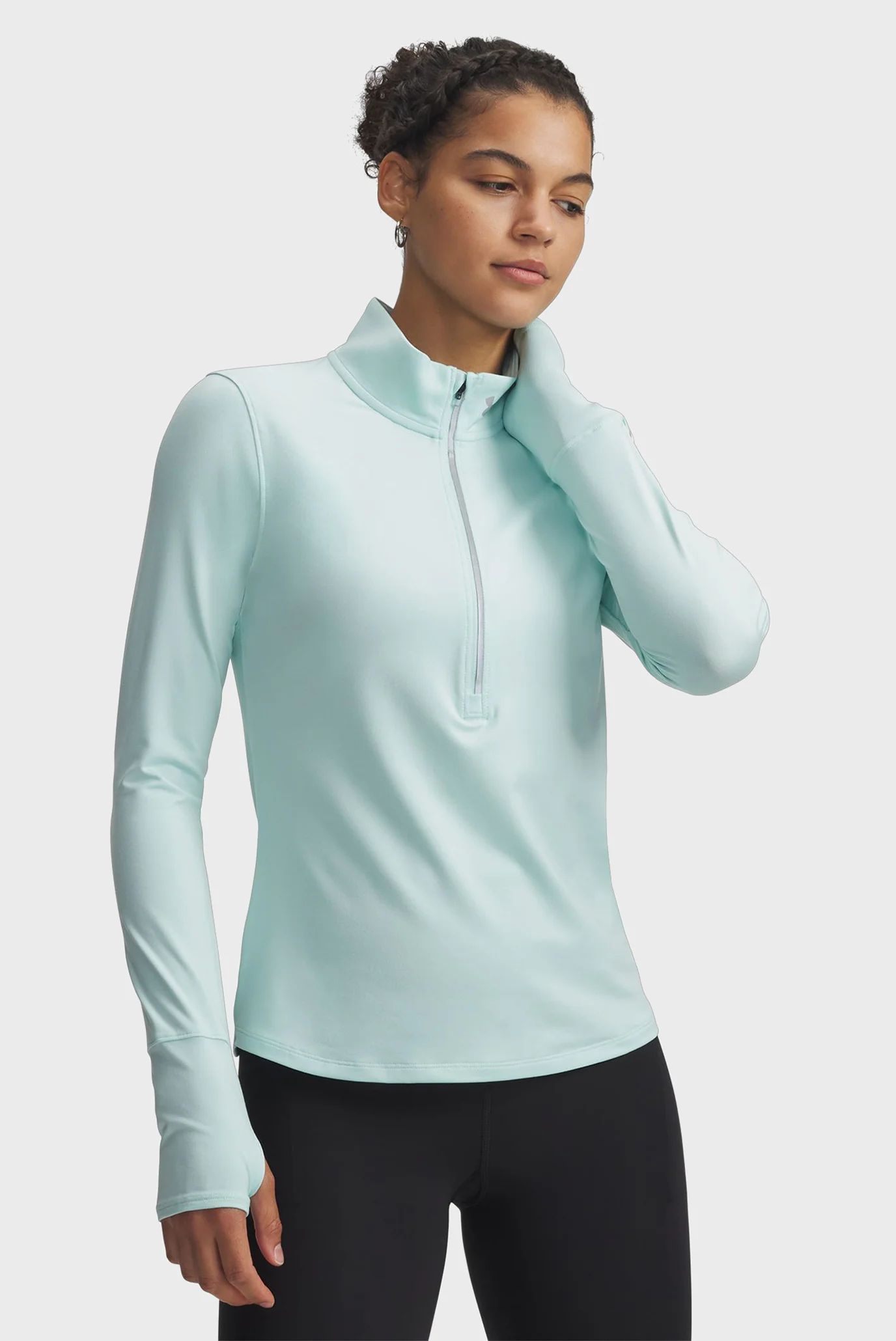 Женская мятная спортивная кофта UA Launch Pro Half Zip Under