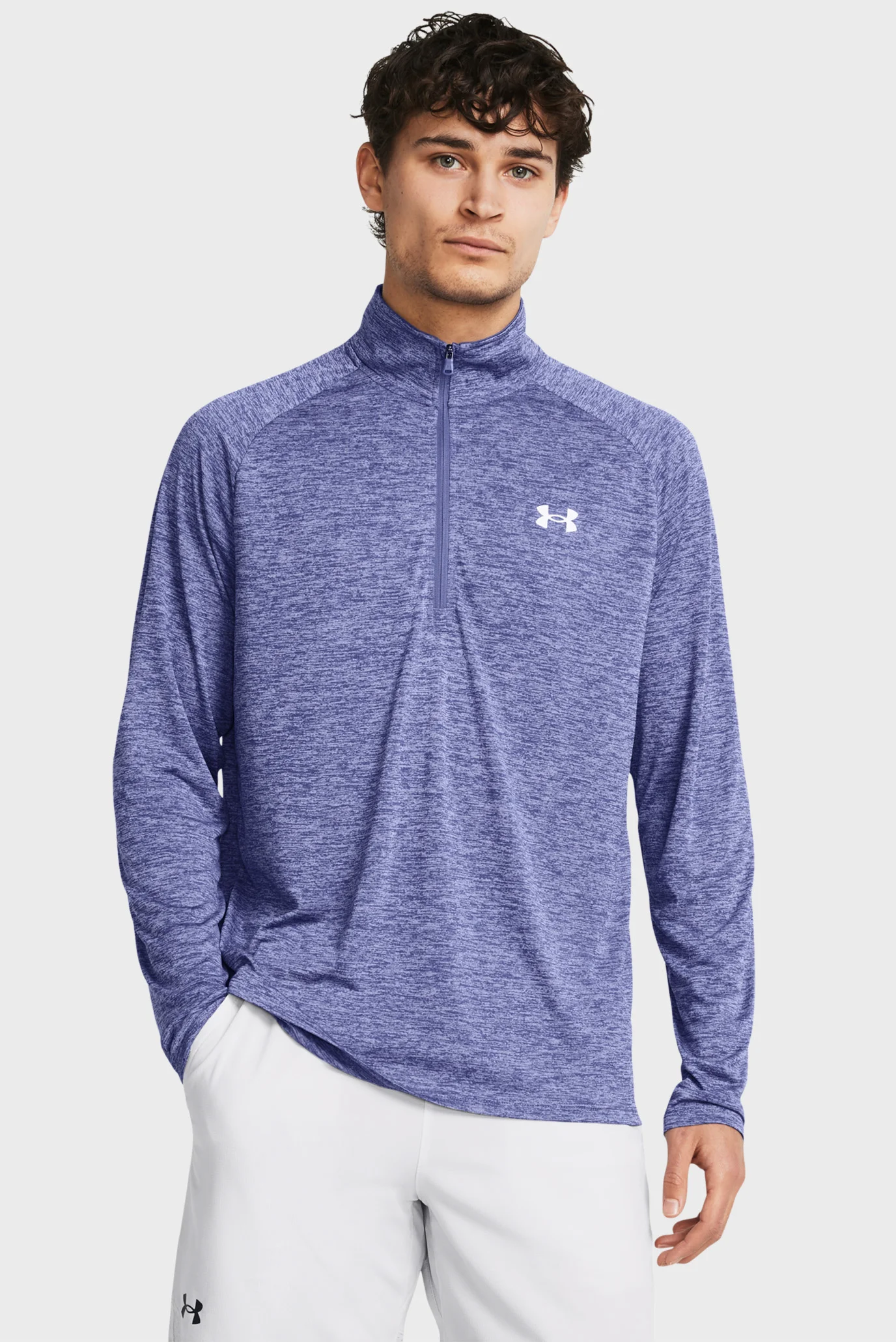 Чоловічий фіолетовий лонгслів UA Tech 2.0 1/2 Zip Under Armour