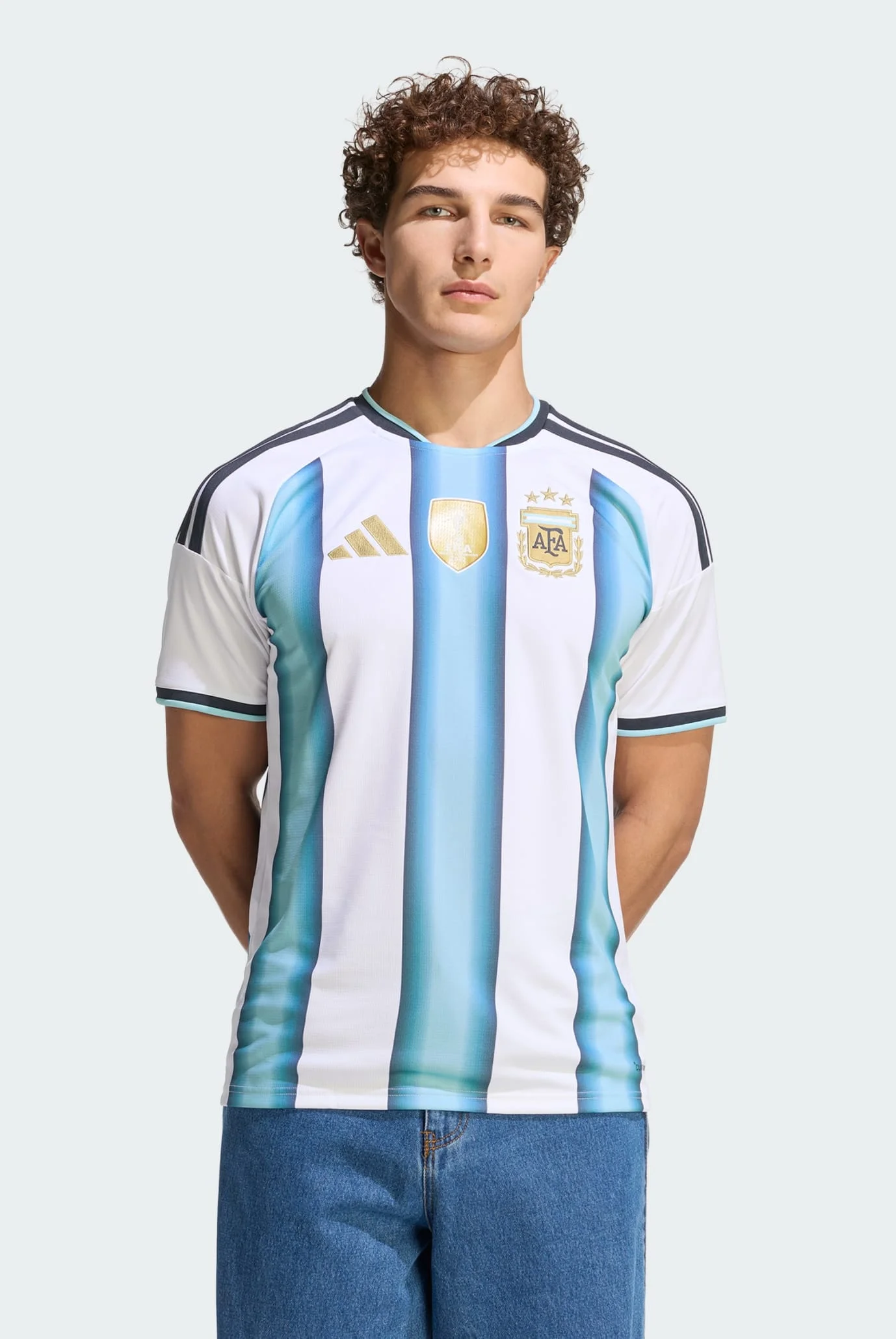 レンジャーズ ユニフォーム /アディダス Мужская белая футболка в полоску Argentina 26 Home Replica adidas