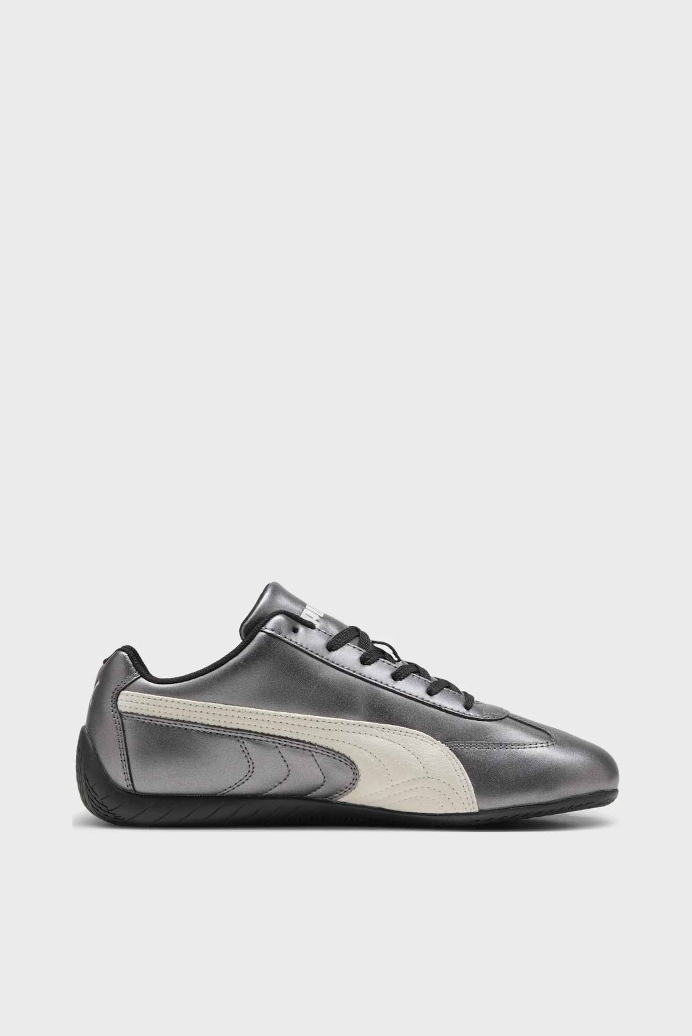 Серебристые кожаные кроссовки Speedcat Metallic Sneakers Unisex