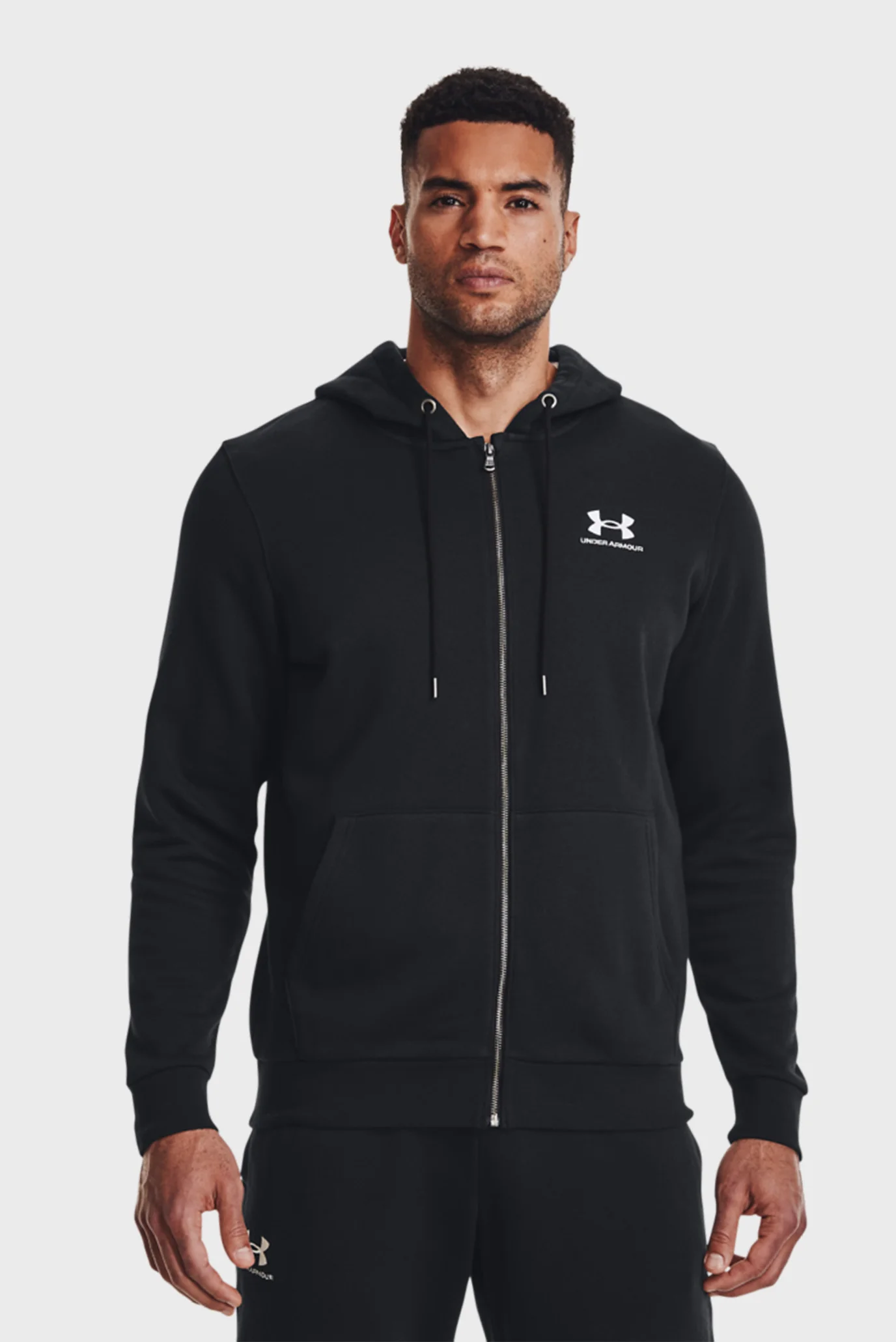 Чоловіче чорне худі UA Essential Fleece FZ Under Armour 1373881