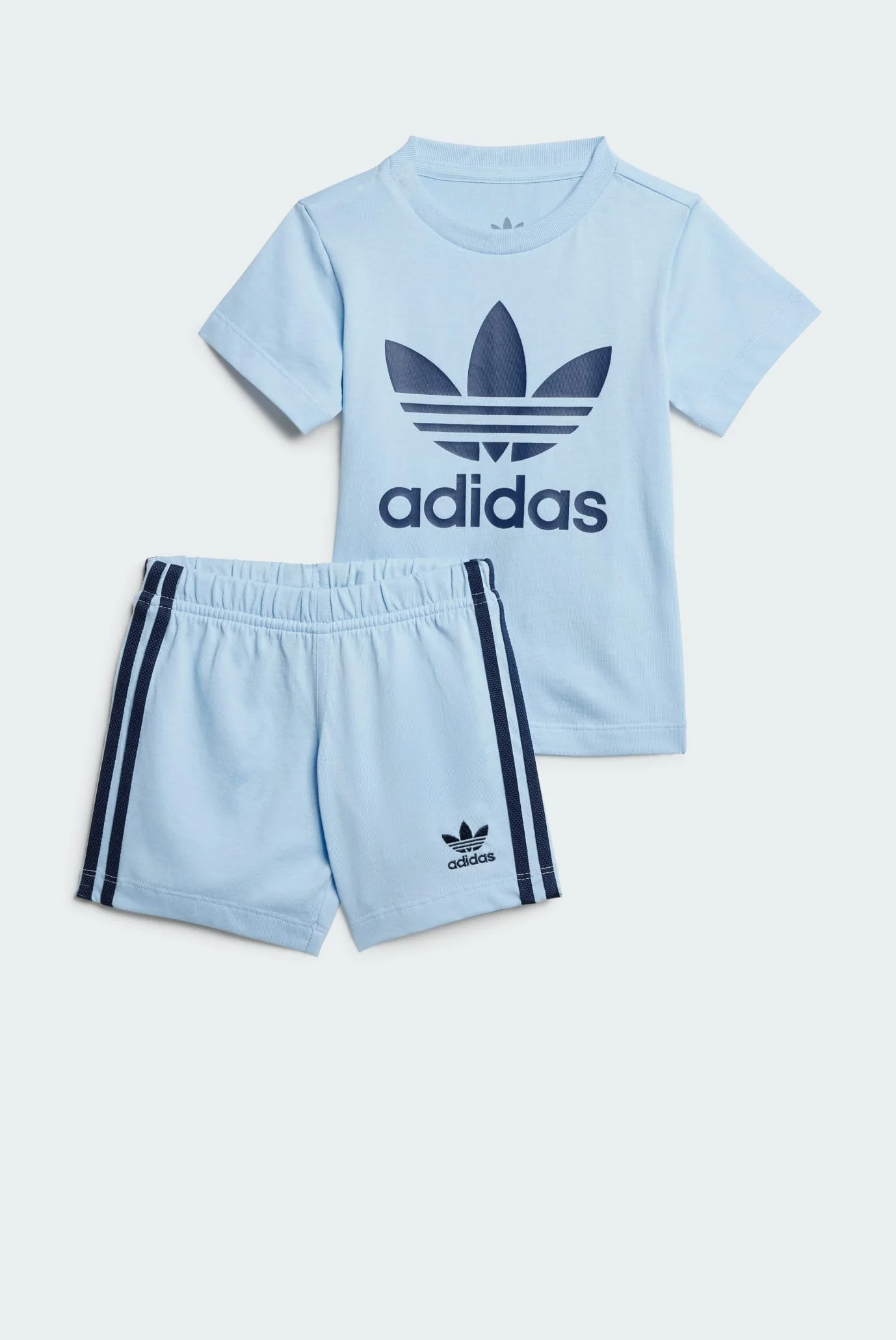 Детский голубой комплект одежды (футболка, шорты) adidas JC6578
