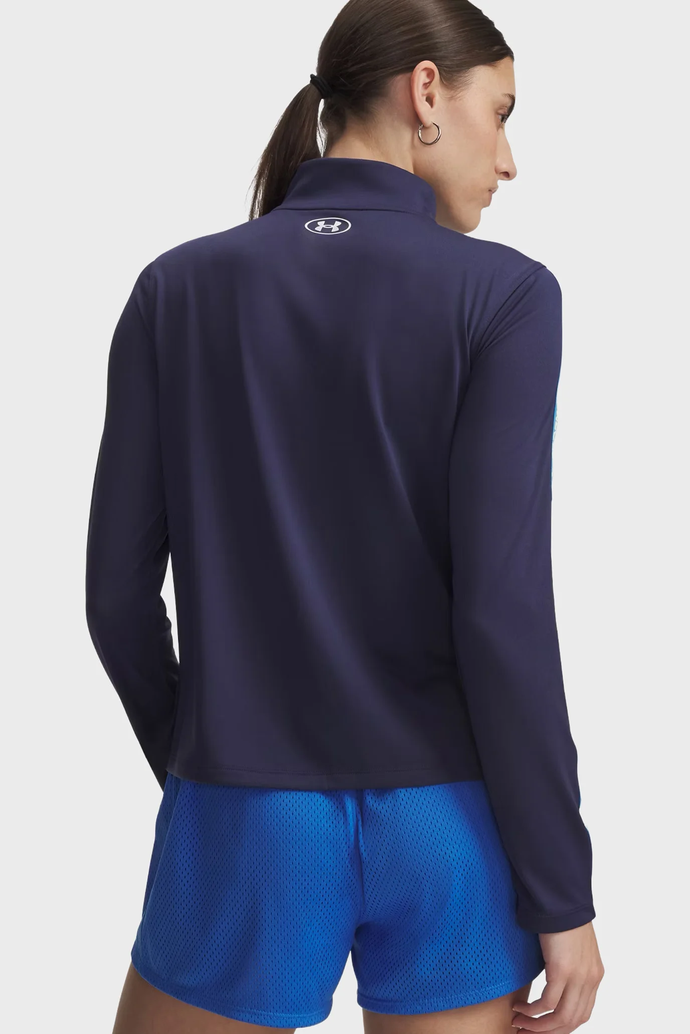 Женский темно-синий лонгслив UA Tech WM Tape Half Zip Under Armour