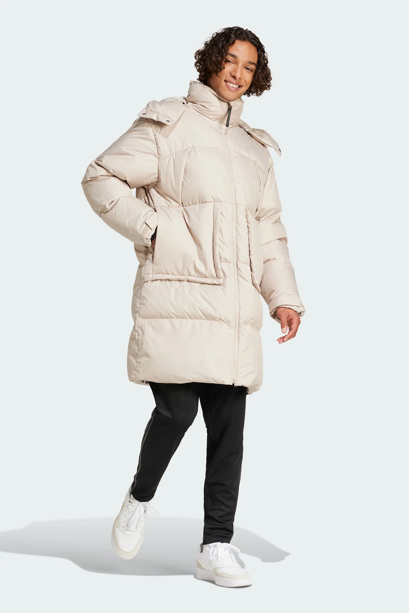 Мужской бежевый пуховик Big Baffle adidas IX8855 — MD-Fashion