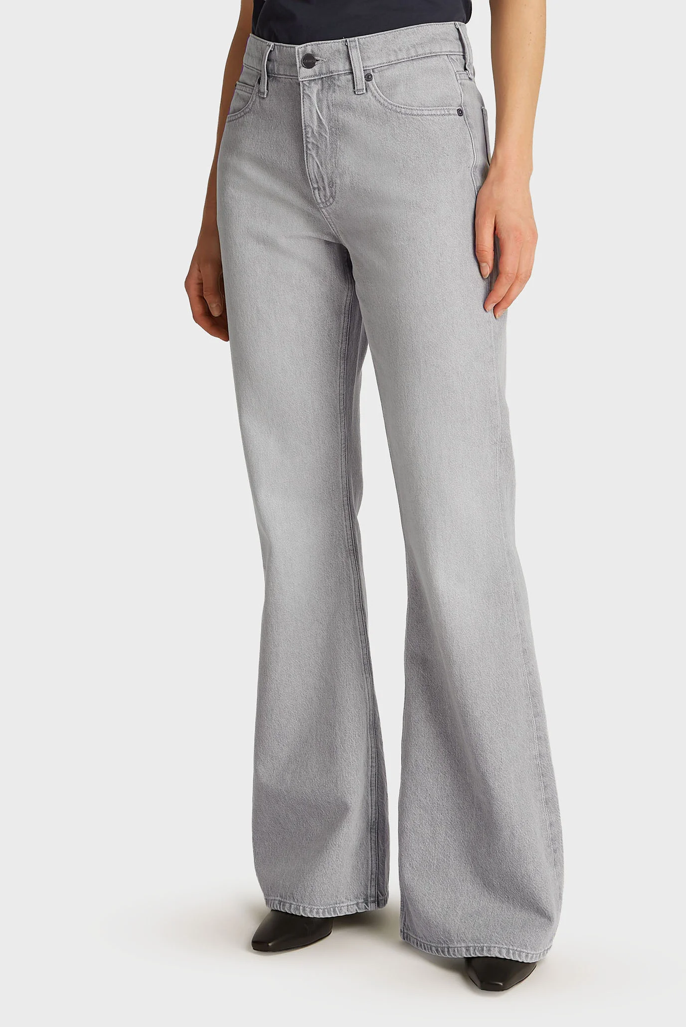 Женские светло-серые джинсы MR RELAXED FLARE - MID GREY Calvin