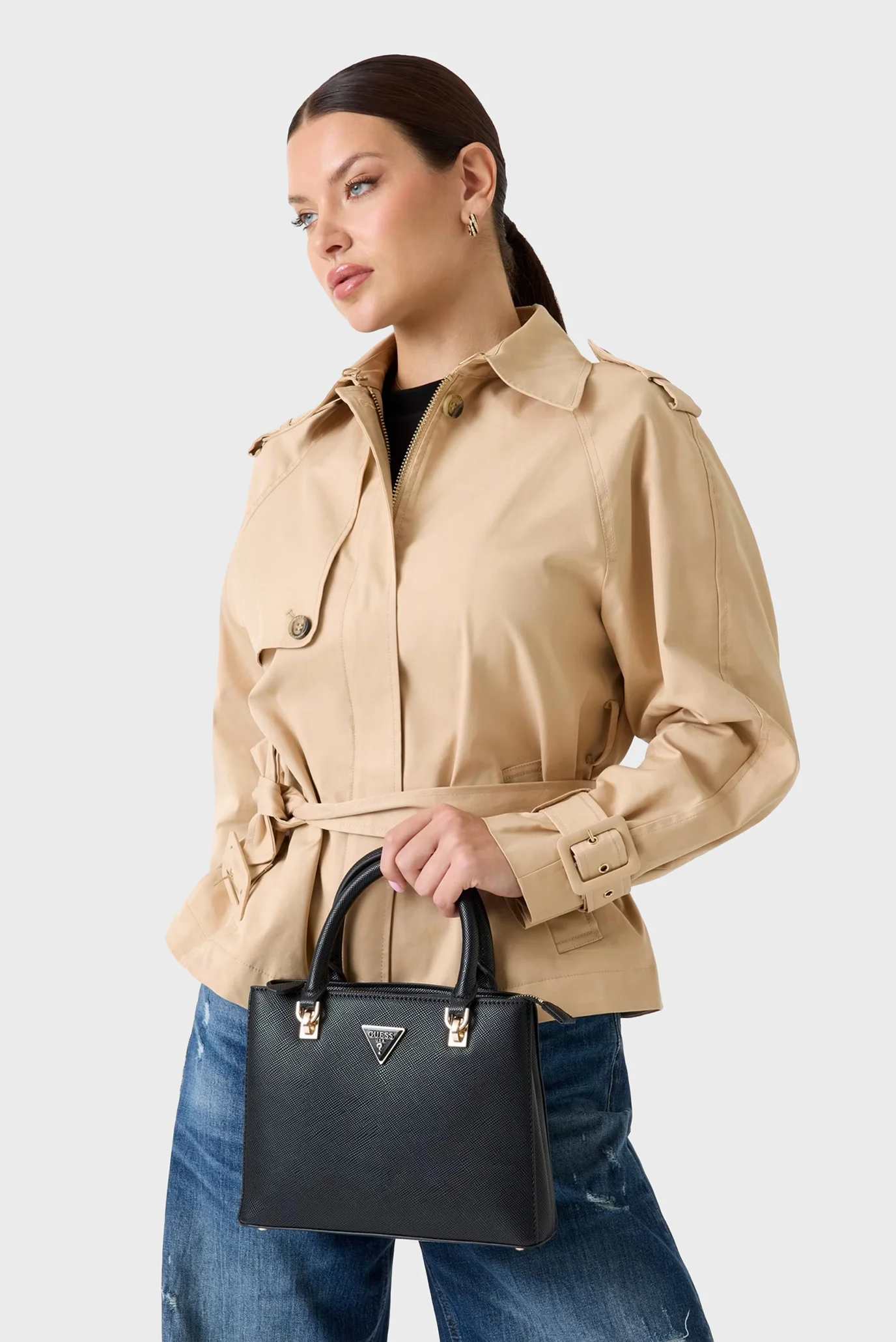Жіноча чорна сумка NOELLE II Guess HWZG9672050 — MD-Fashion