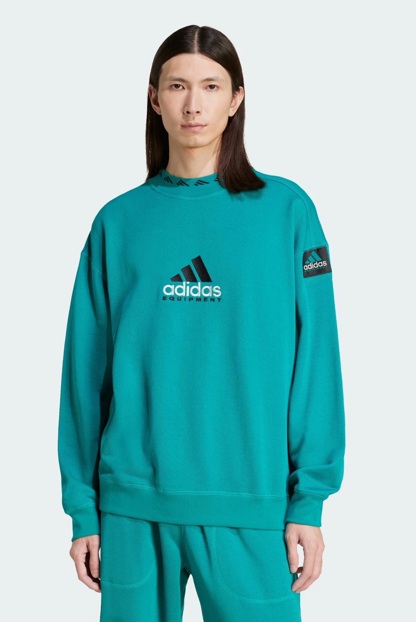 Мужской бирюзовый свитшот EQT Reflective Crewneck adidas JN7146