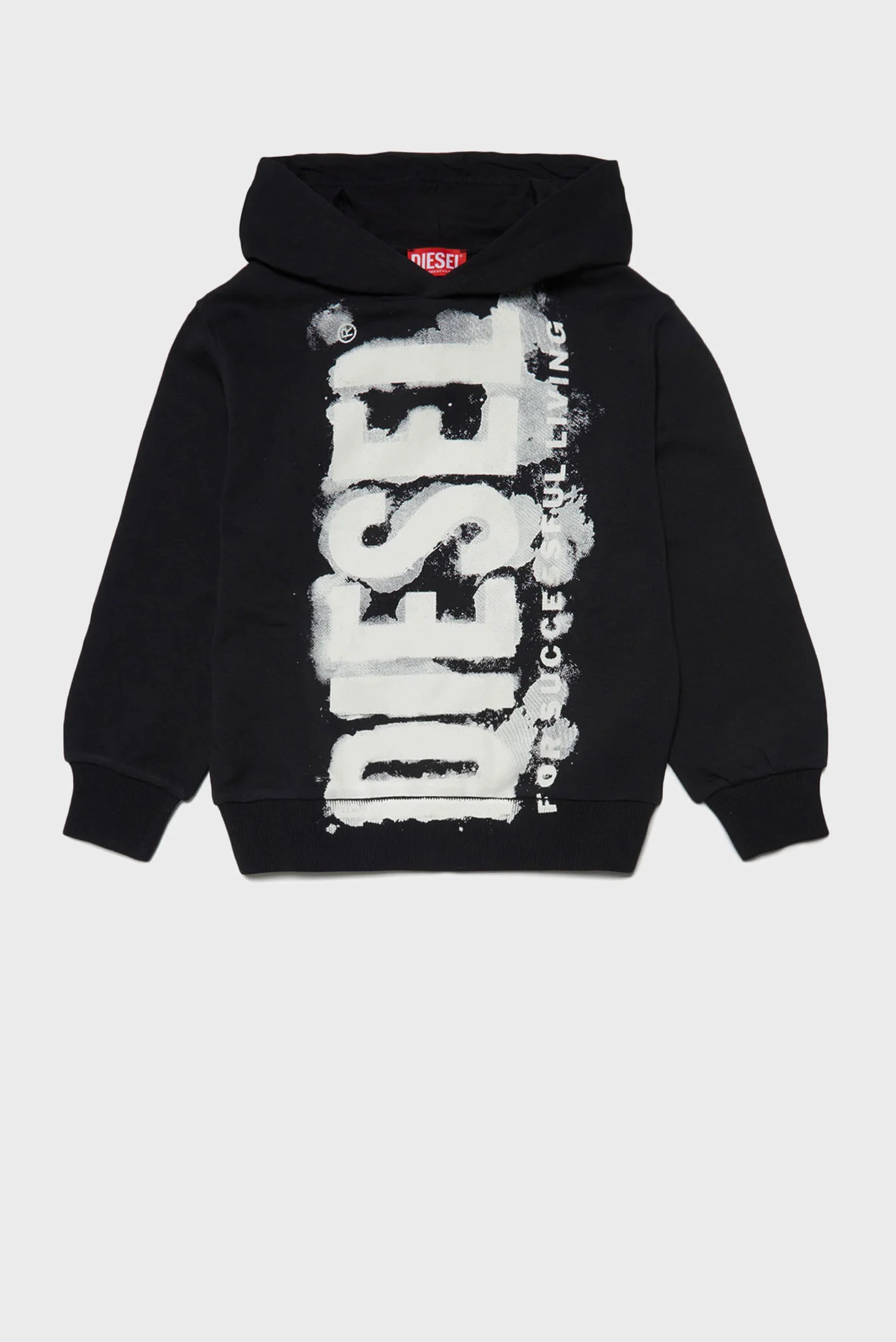 Детское черное худи SHOODGINNE5 OVER SWEAT-SHIRT Diesel Kids