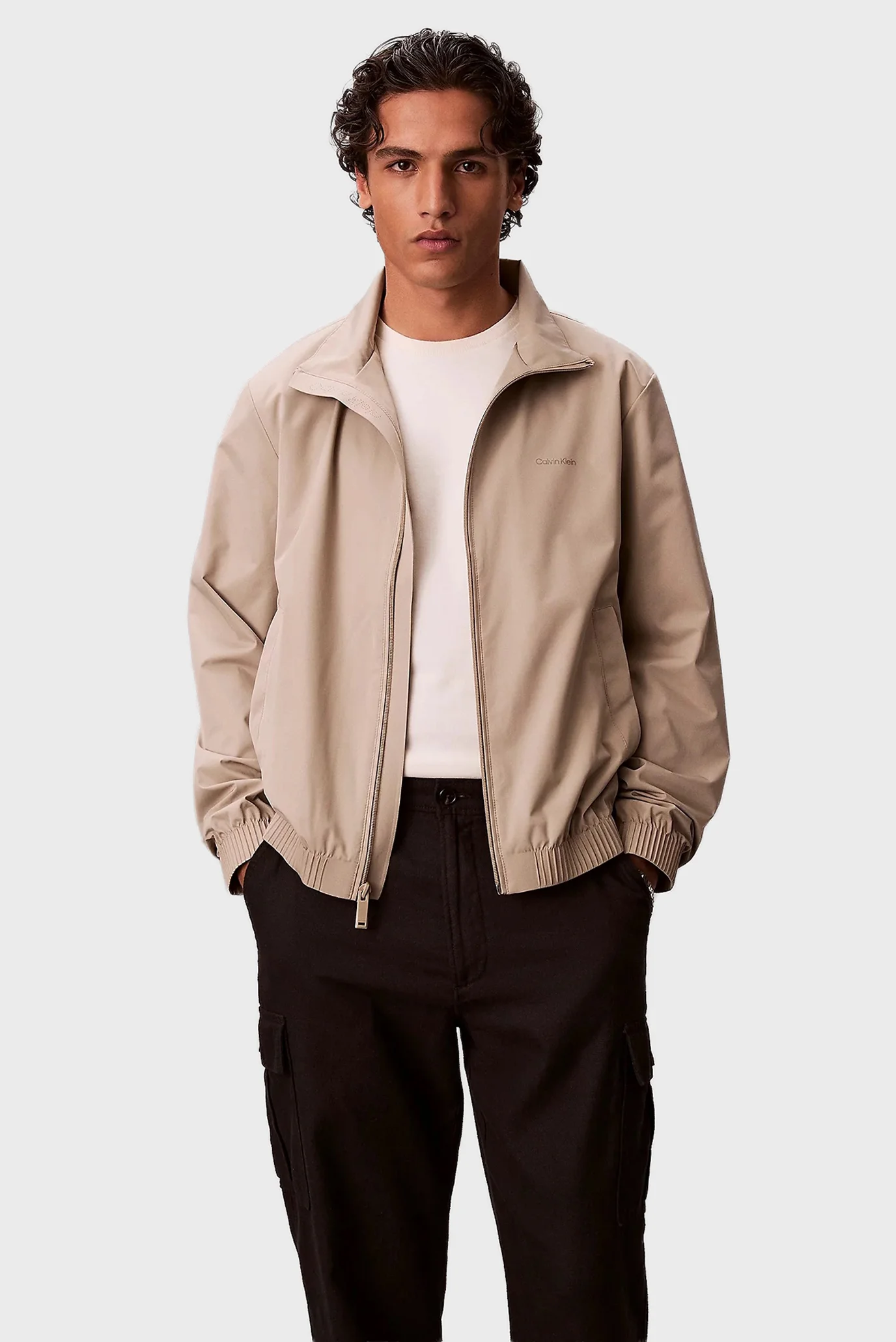 Чоловіча бежева куртка STAND COLLAR Calvin Klein LV04LF515G — MD