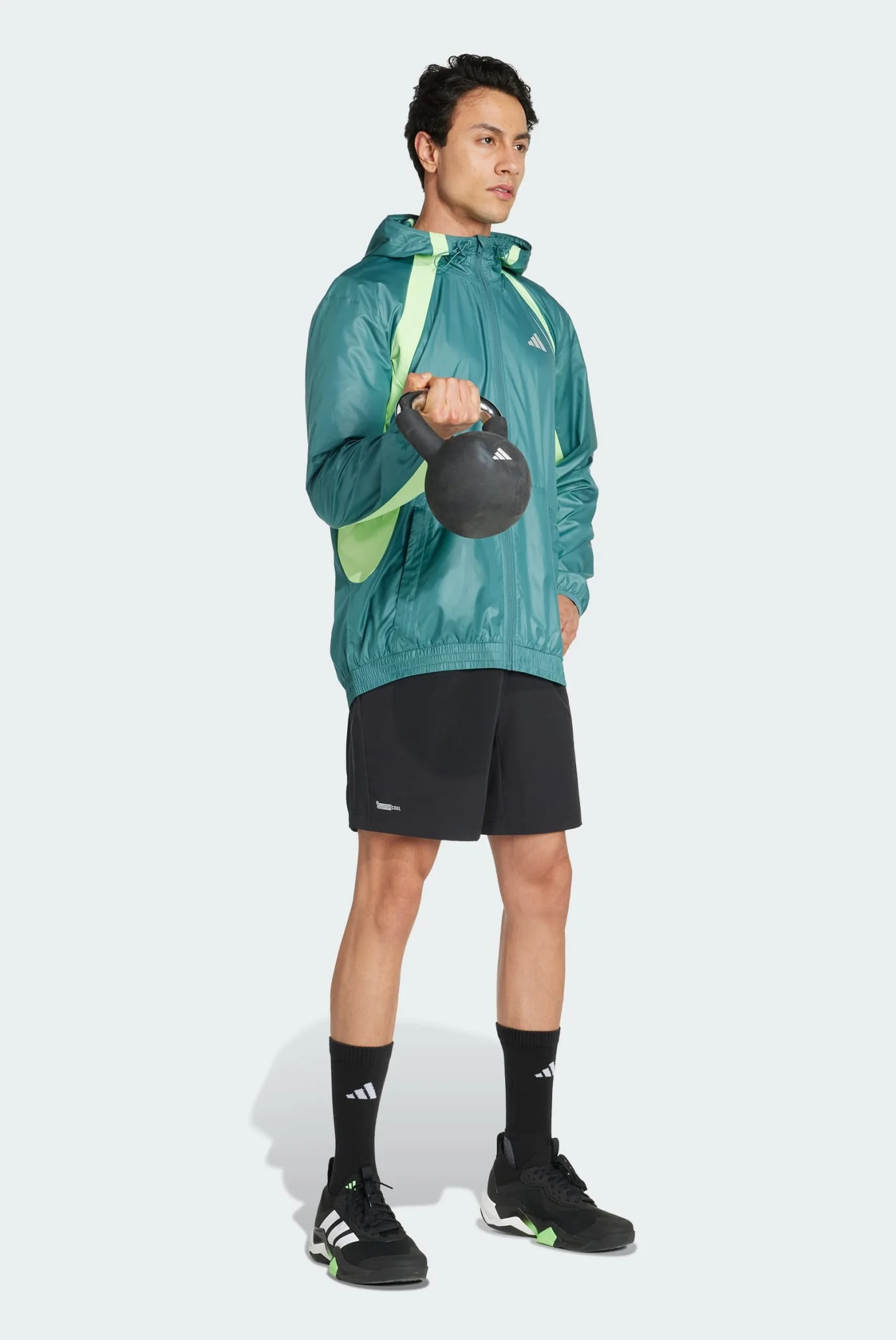 Чоловіча бірюзова вітровка Tech Apparel adidas JY4225 — MD-Fashion