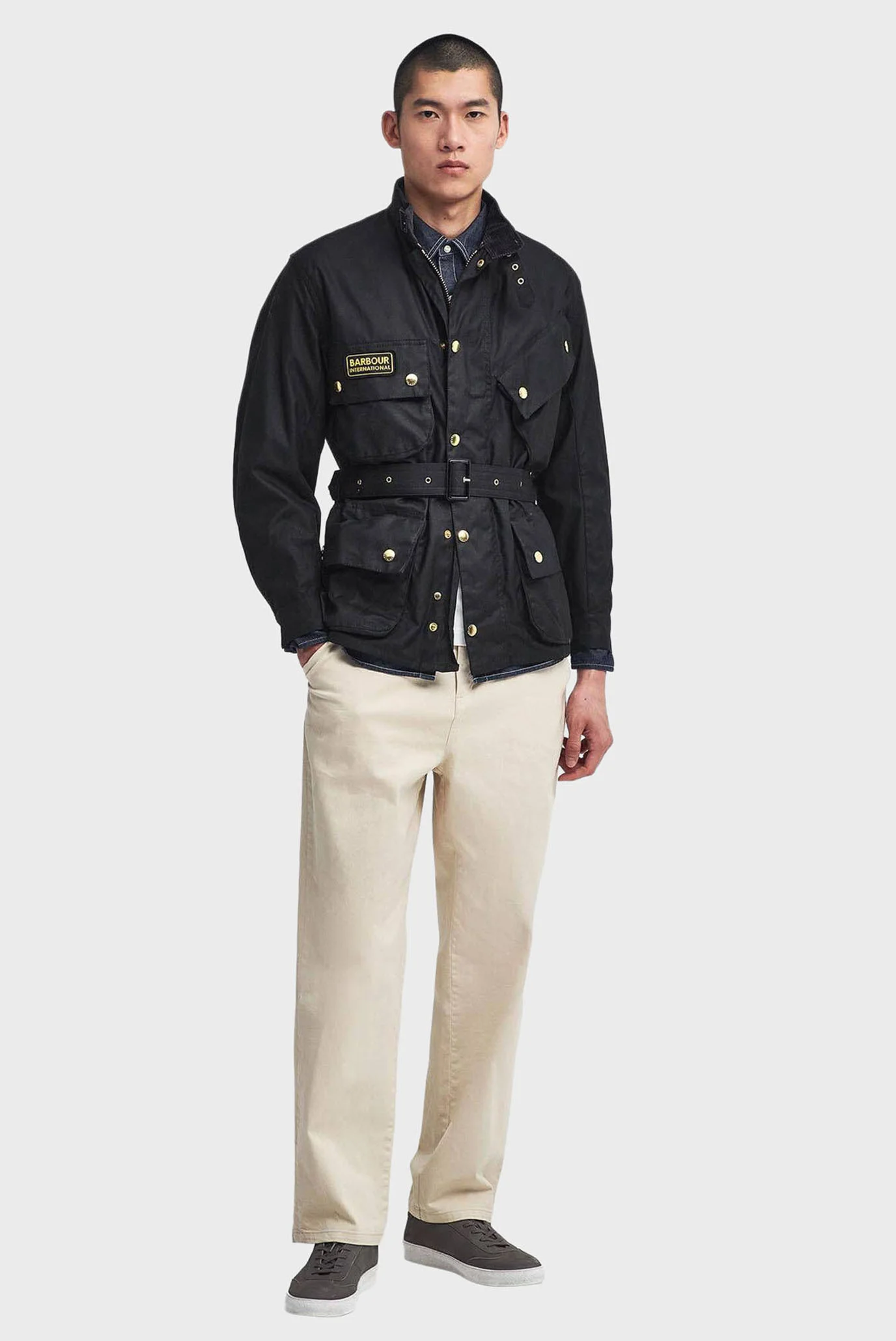 Мужская черная вощеная куртка Barbour International MWX0004BK51