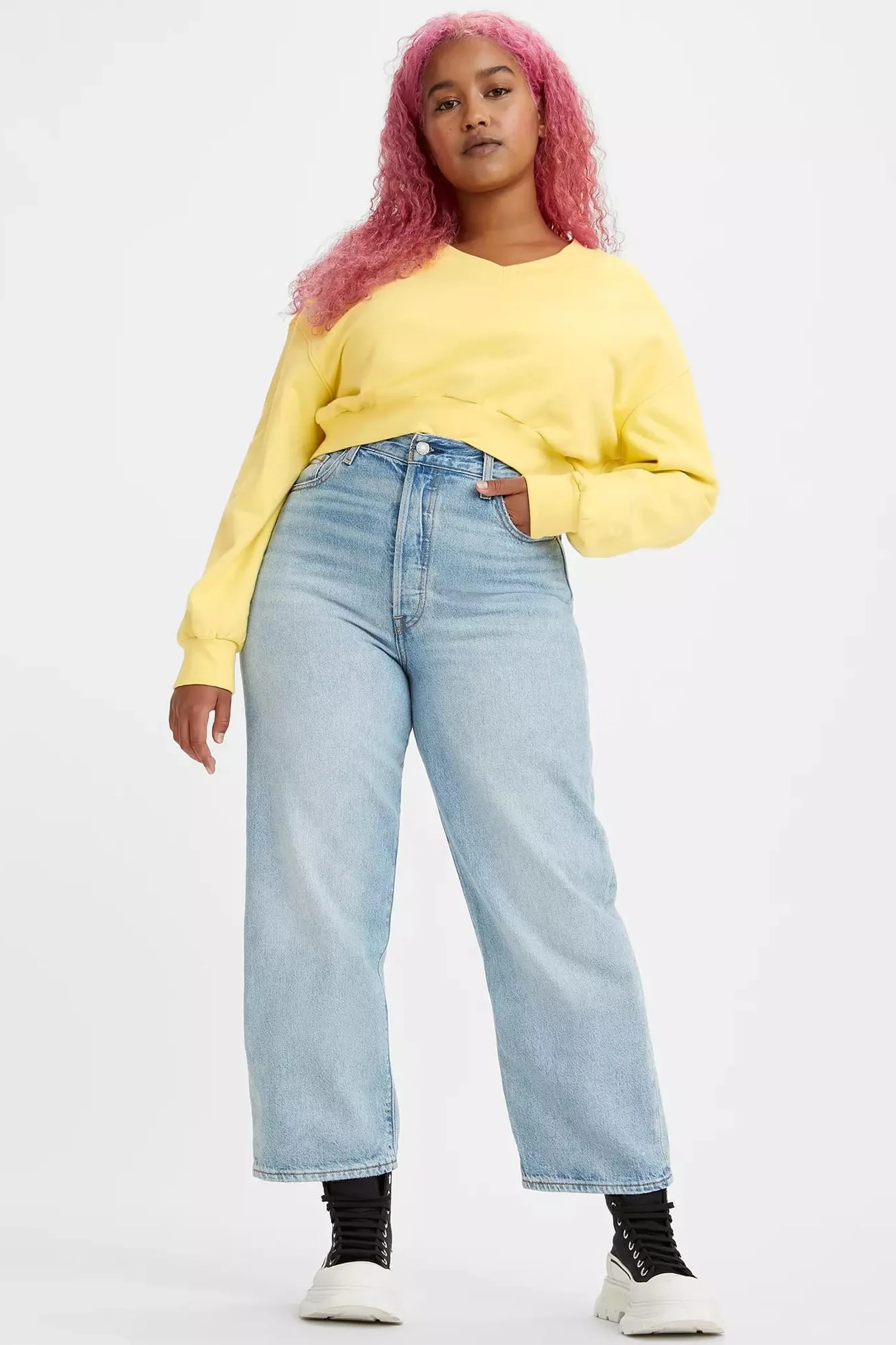 Жіночі блакитні джинси Ribcage Straight Ankle Levi's® 72693;0055