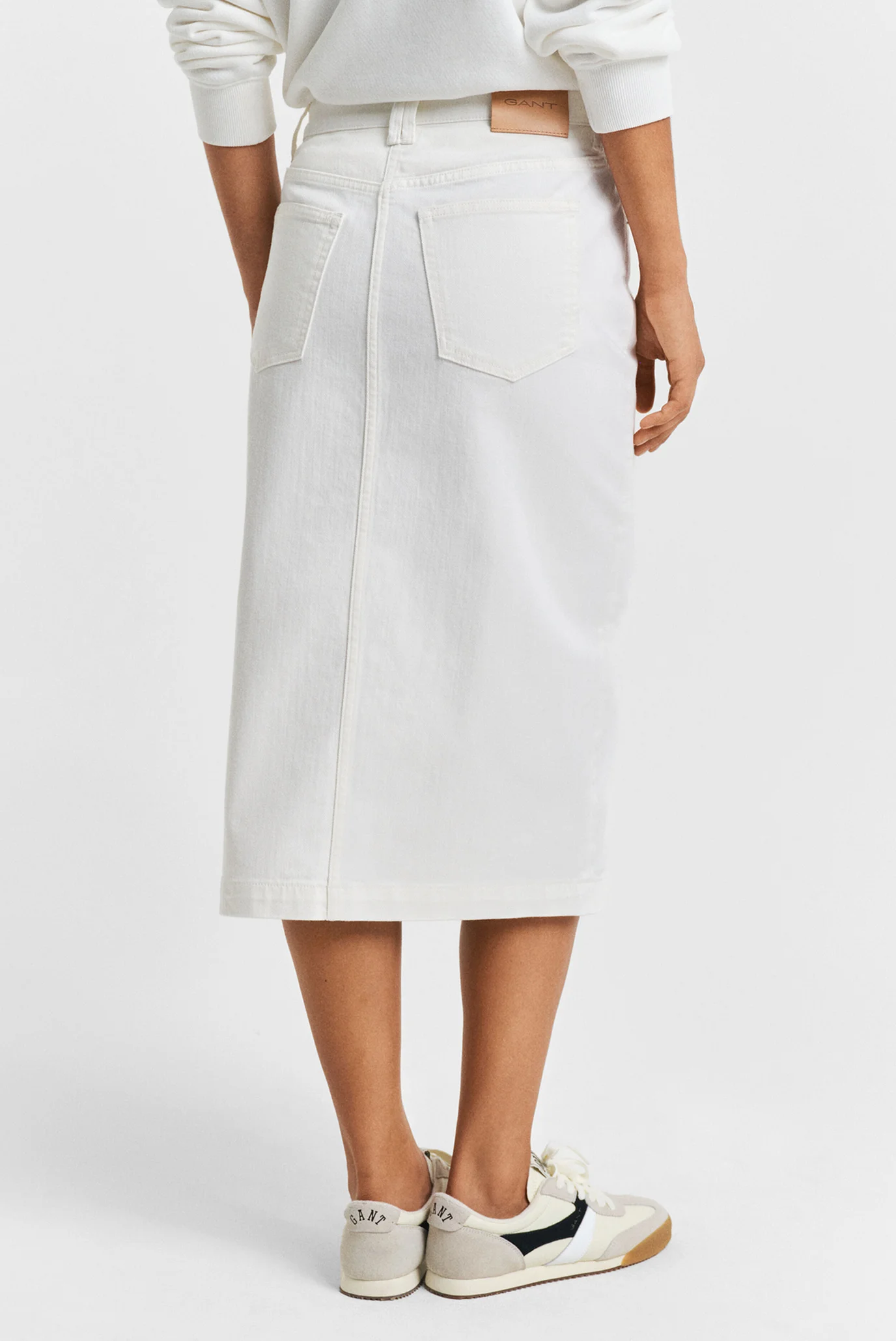 Жіноча біла джинсова спідниця MIDI WHITE DENIM SKIRT Gant 4400180