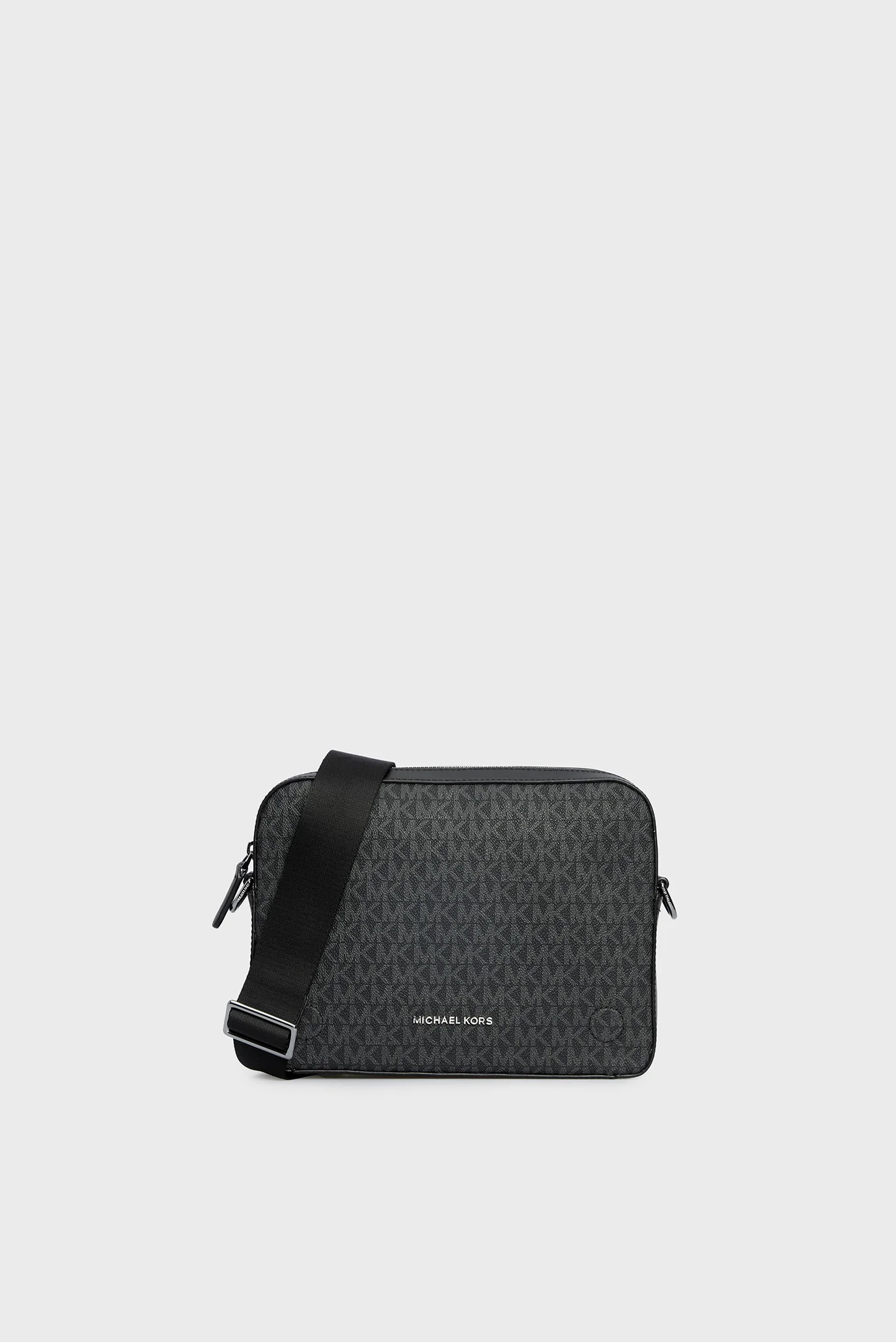 Мужская черная сумка с узором HUDSON DUAL XBODY Michael Kors