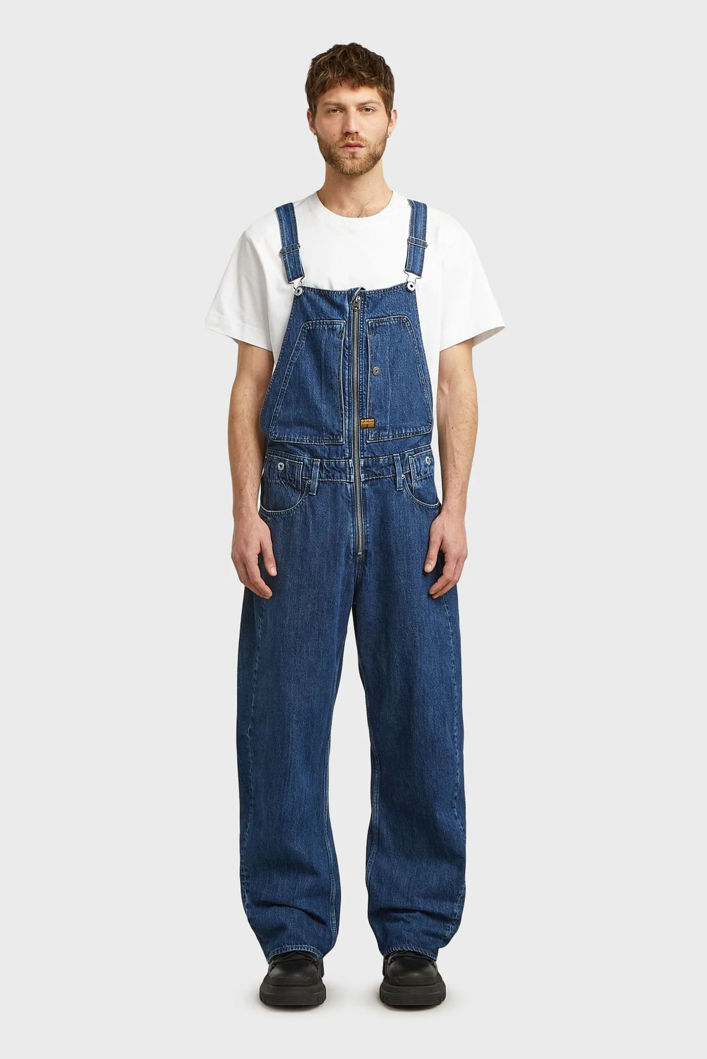 その他 maggy Мужской синий джинсовый комбинезон Denim Dungaree 3D Loose G-Star