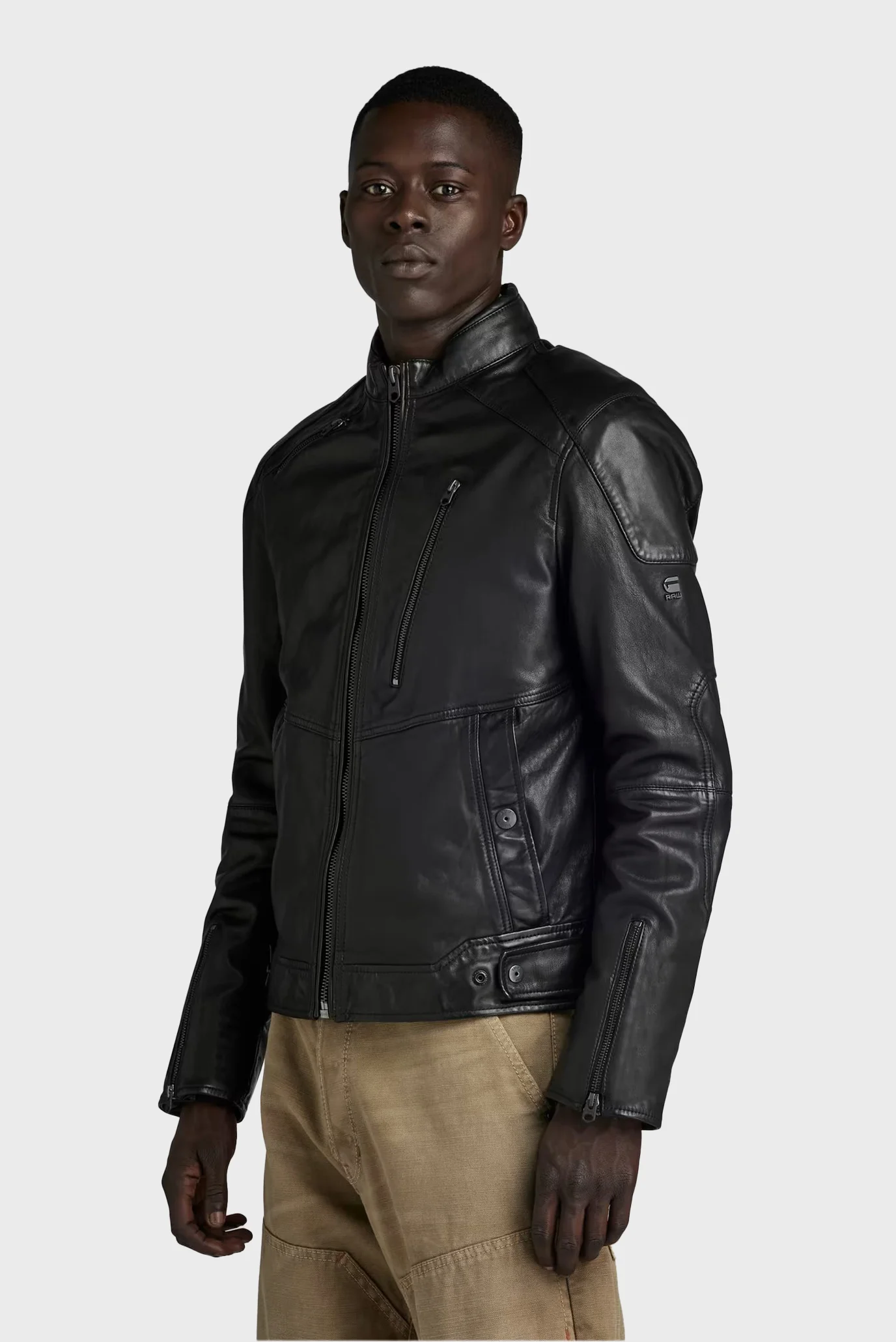 Мужская черная кожаная куртка Biker G-Star RAW D24275,B508 — MD
