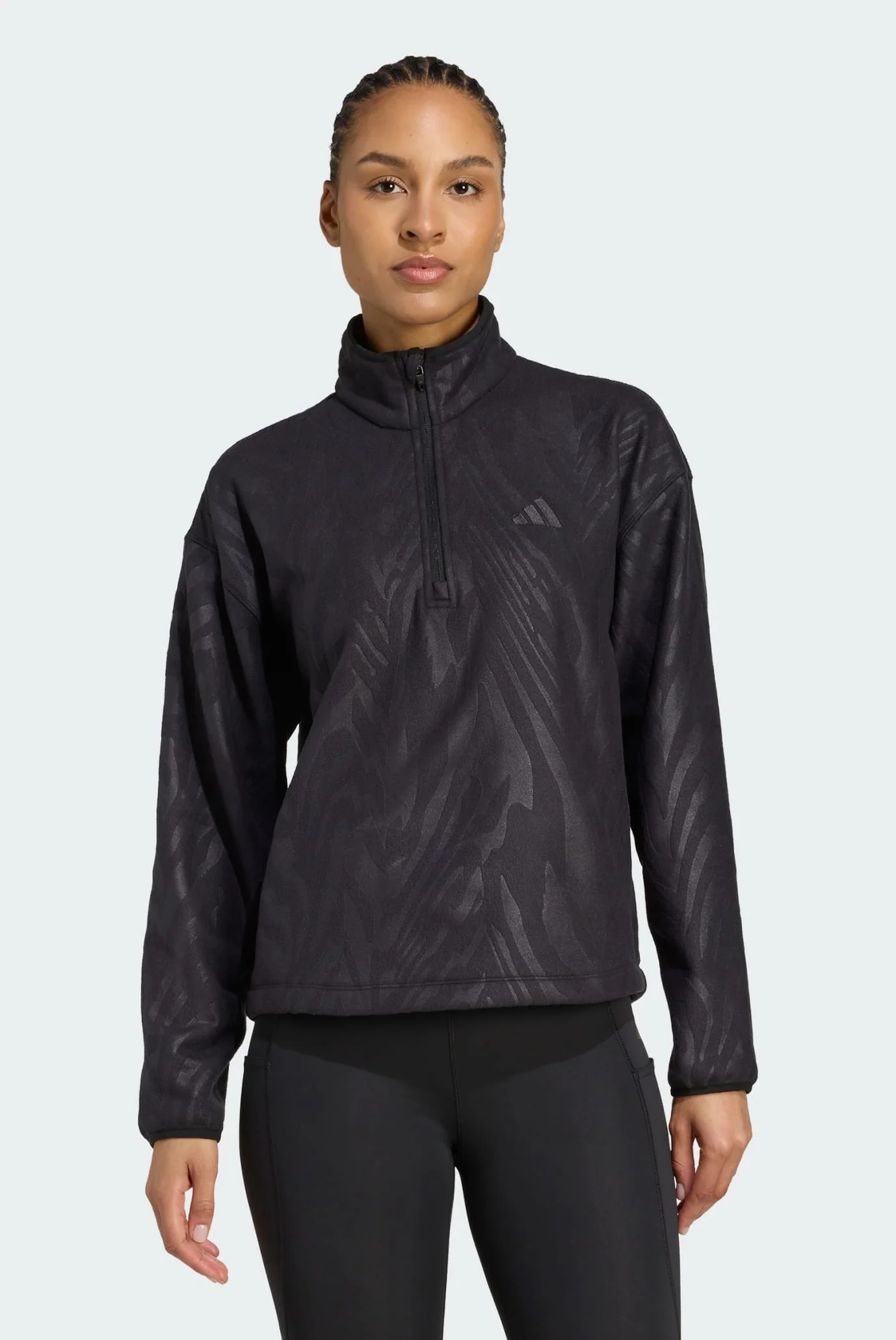 Женская черная спортивная кофта с узором AOP Polar Fleece adidas