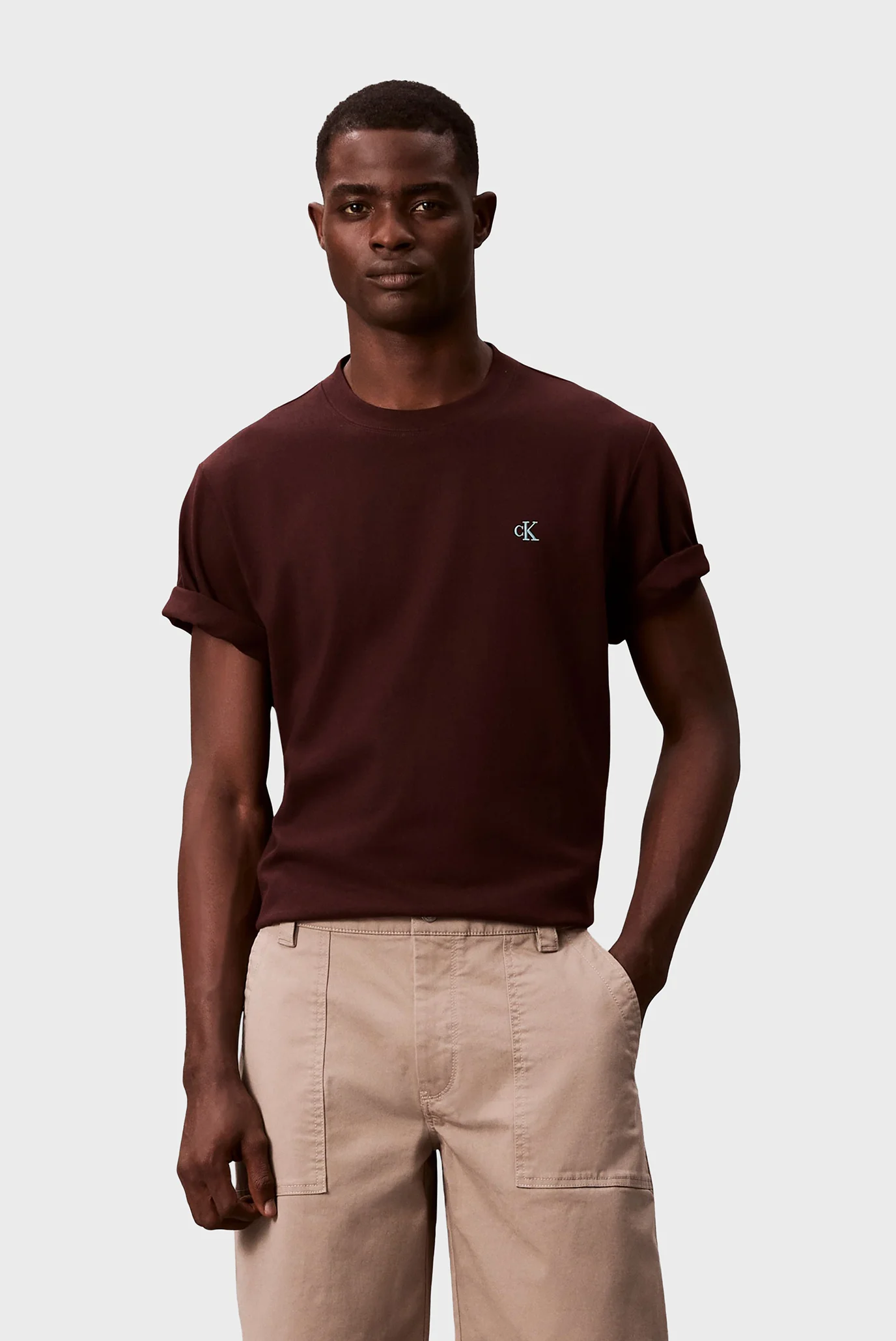 マイケル Мужская коричневая футболка EASY Calvin Klein Jeans LV04RC275G