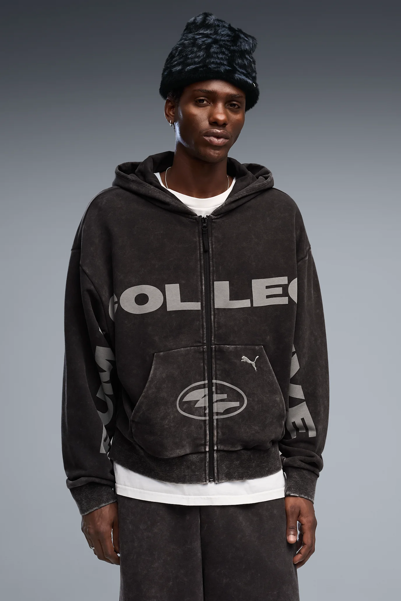 Черное худи Full-Zip Graphic Hoodie Unisex (унисескс) PUMA