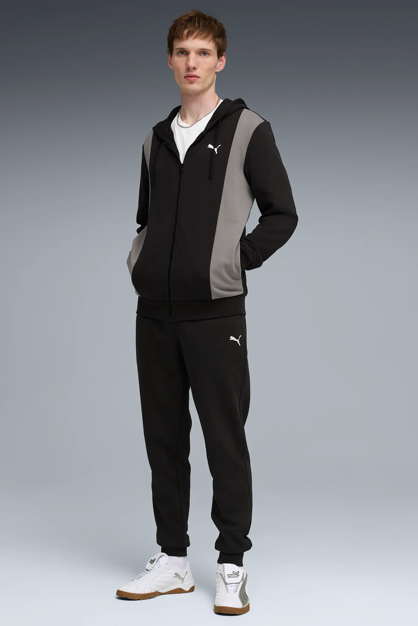 Мужской черный спортивный костюм (худи, брюки) Hooded Tracksuit