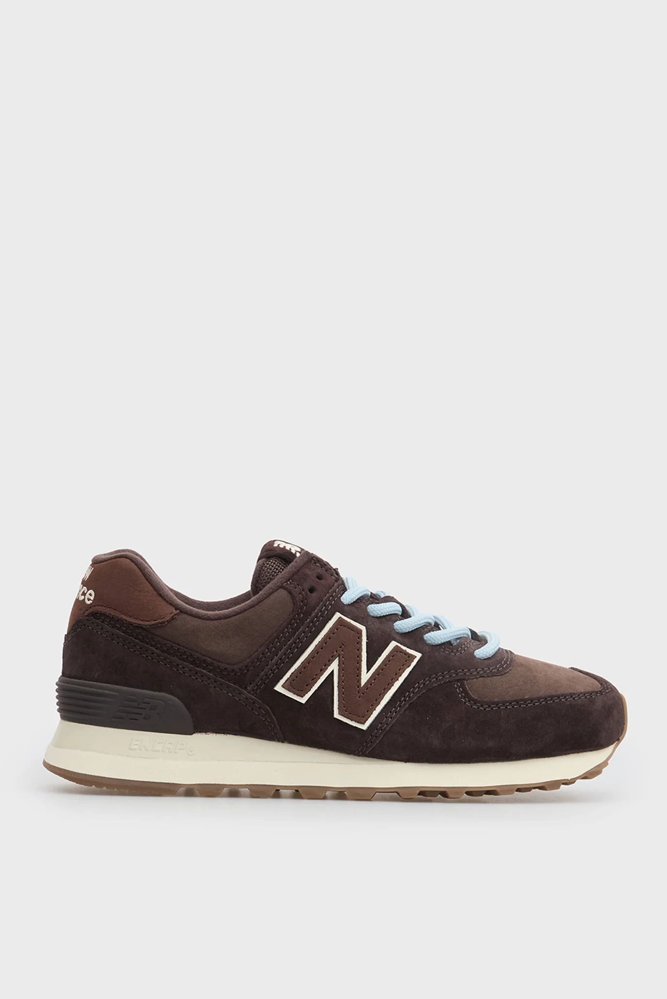 Женские темно-коричневые замшевые кроссовки 574 New Balance