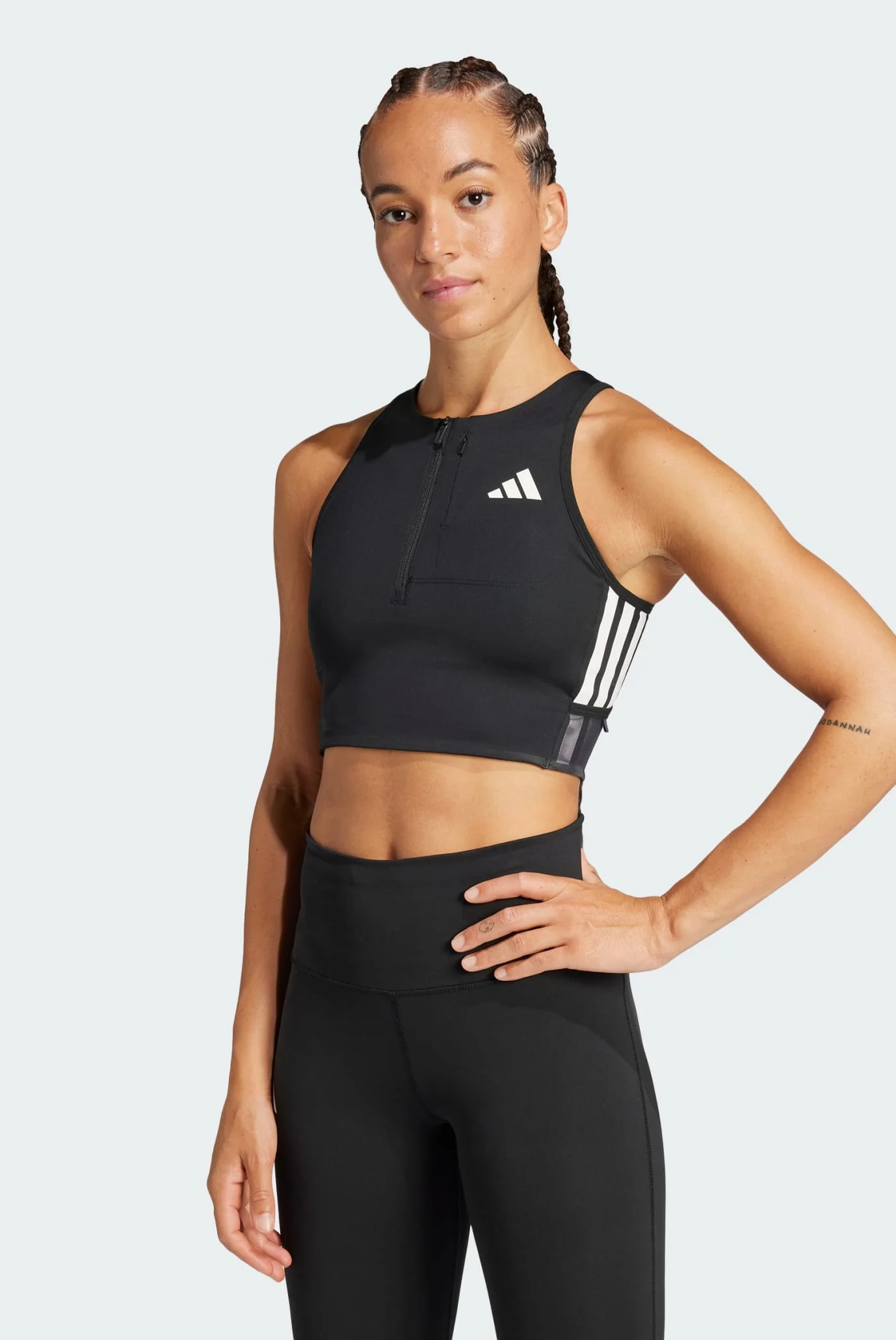 Женский черный топ Adizero Running Gel Pocket adidas JN7162 — MD