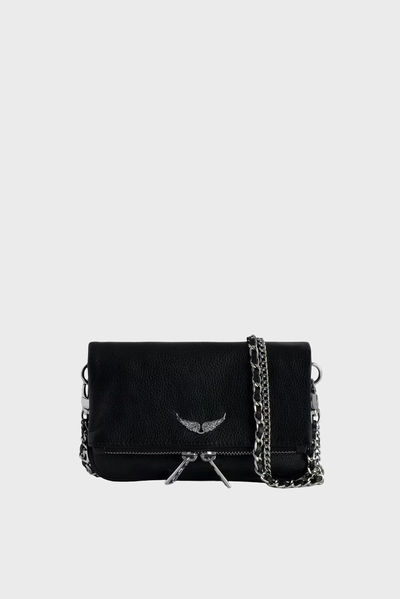 まここ Жіночий чорний шкіряний клатч Rock Nano ZADIG&VOLTAIRE