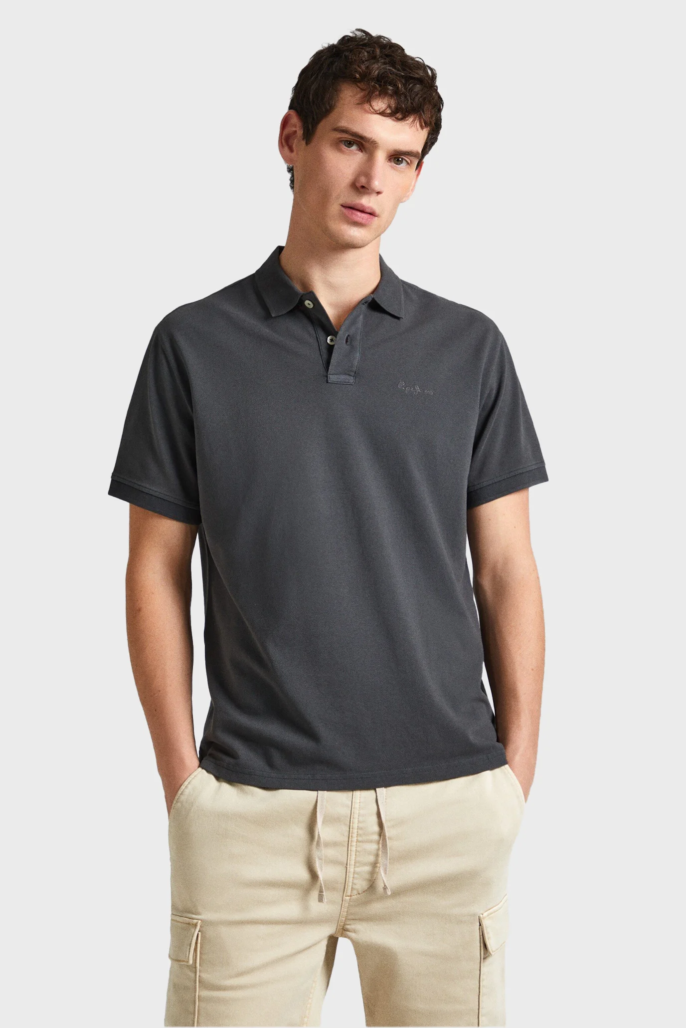 Чоловіче темно-сіре поло NEW OLIVER GD Pepe Jeans PM542099 — MD