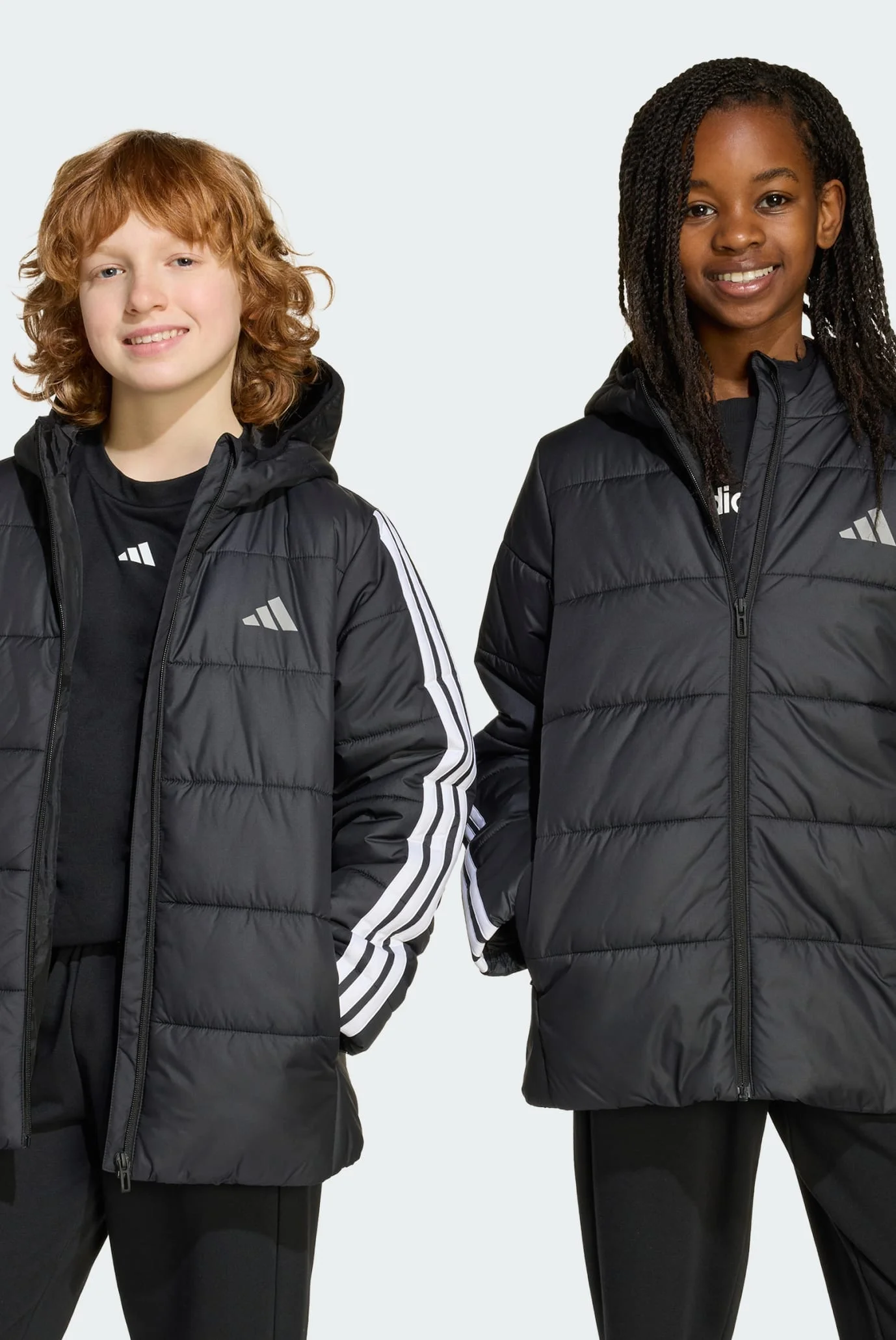 Детская черная куртка Essentials 3-Stripes Padded Kids adidas