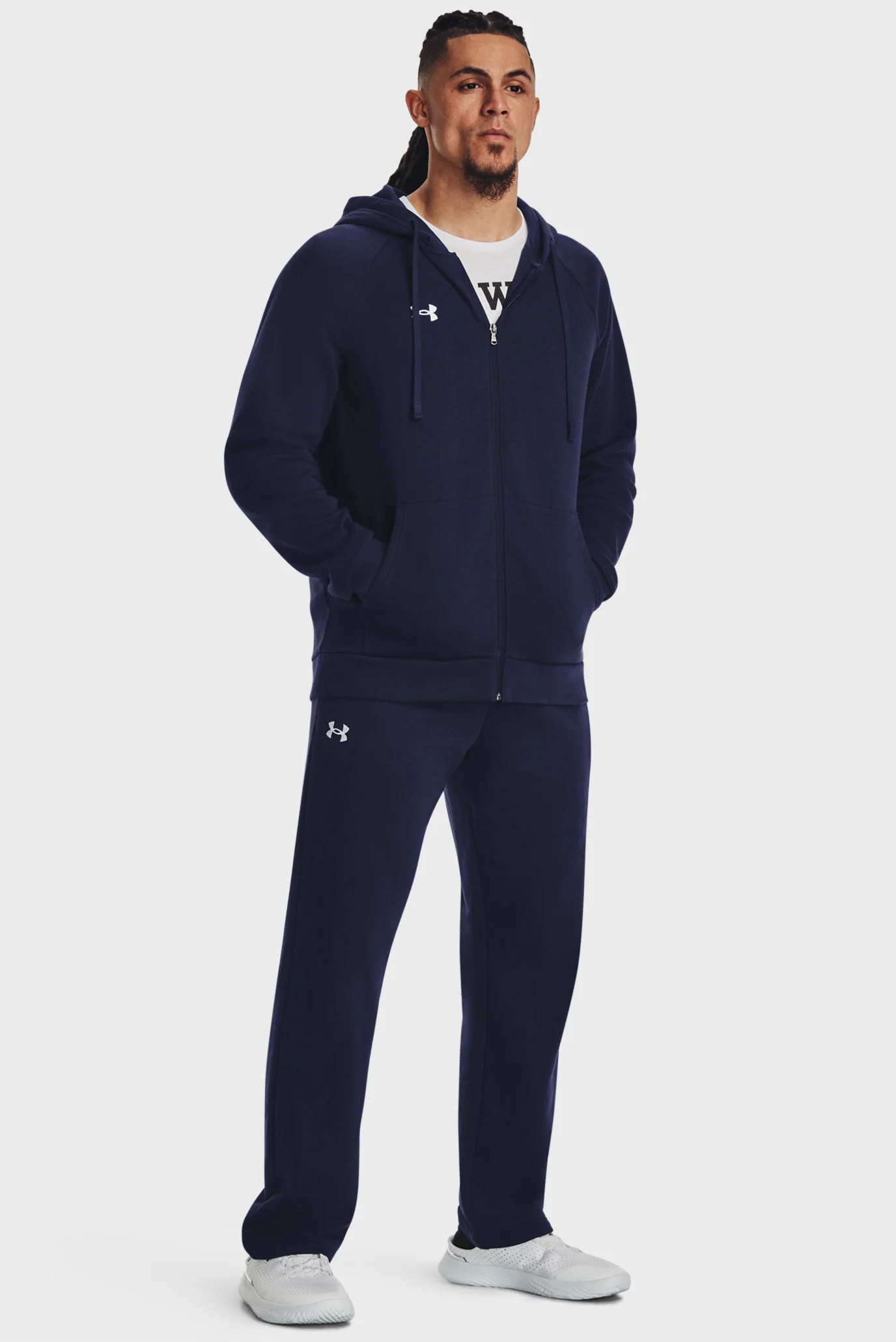 マウル　プルスウルトラ Мужское темно-синее худи UA Rival Fleece FZ Hoodie Under Armour