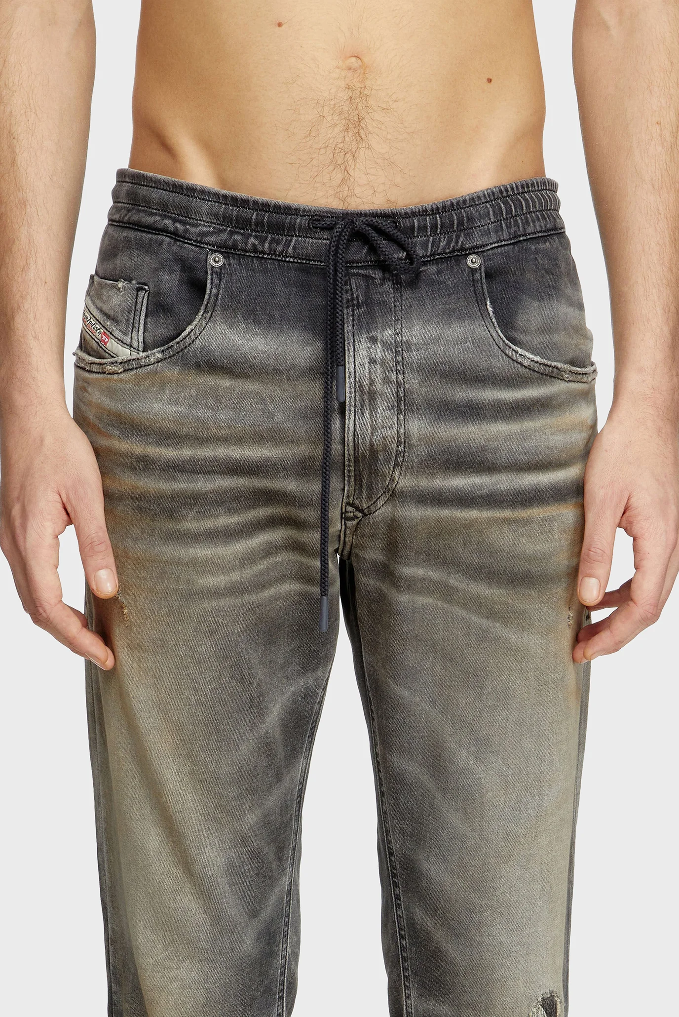 Мужские серые джинсы 2030 D-KROOLEY JOGG Sweat jeans Diesel A11883