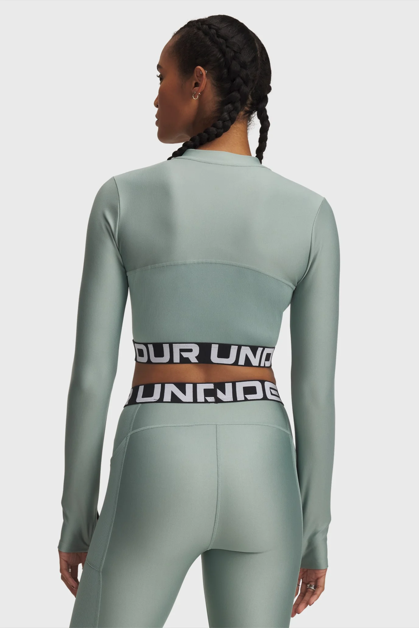 Женский мятный лонгслив HeatGear Rib 1/4 Zip LS Under Armour