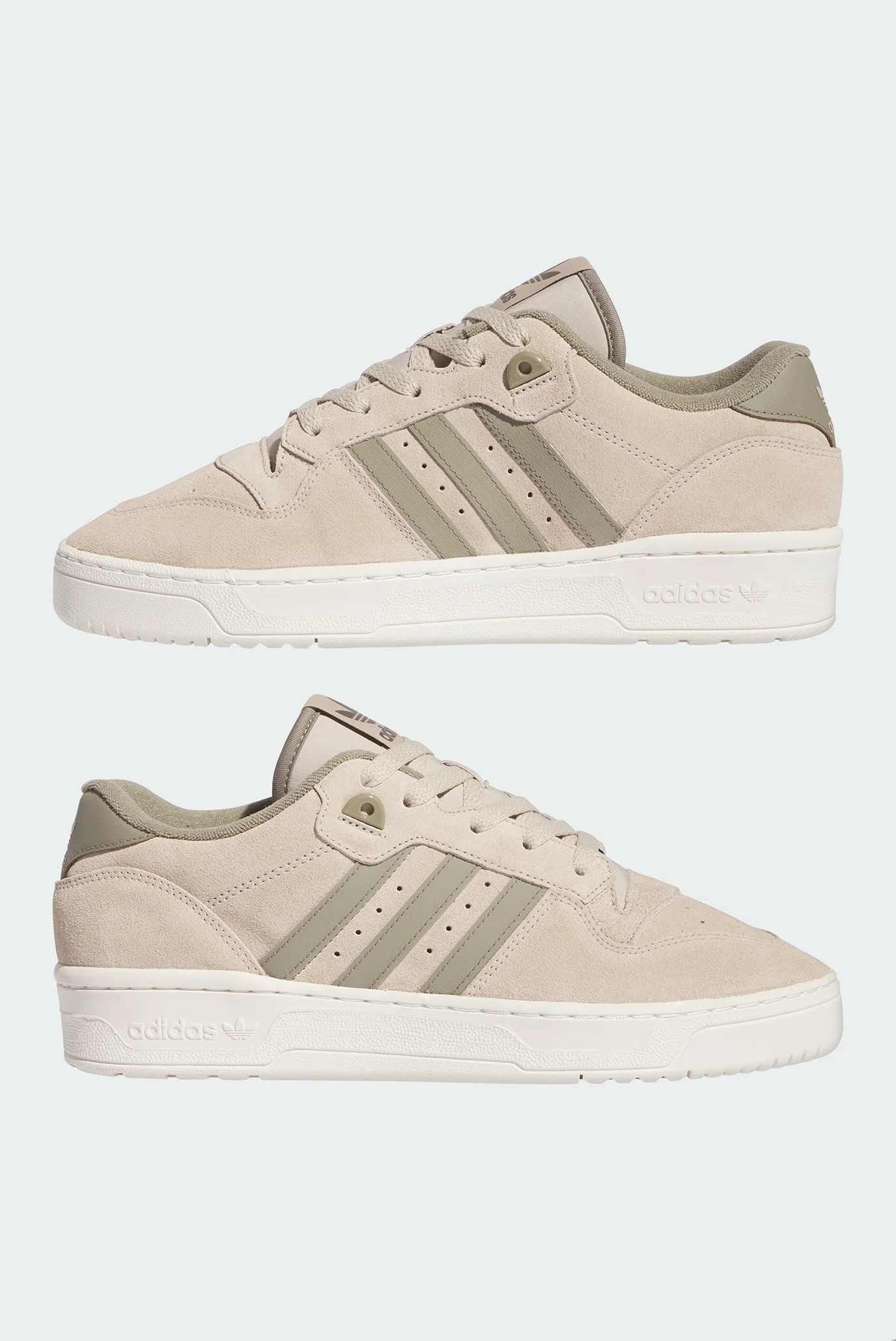 Мужские бежевые замшевые сникерсы Rivalry Low adidas IE7211 — MD