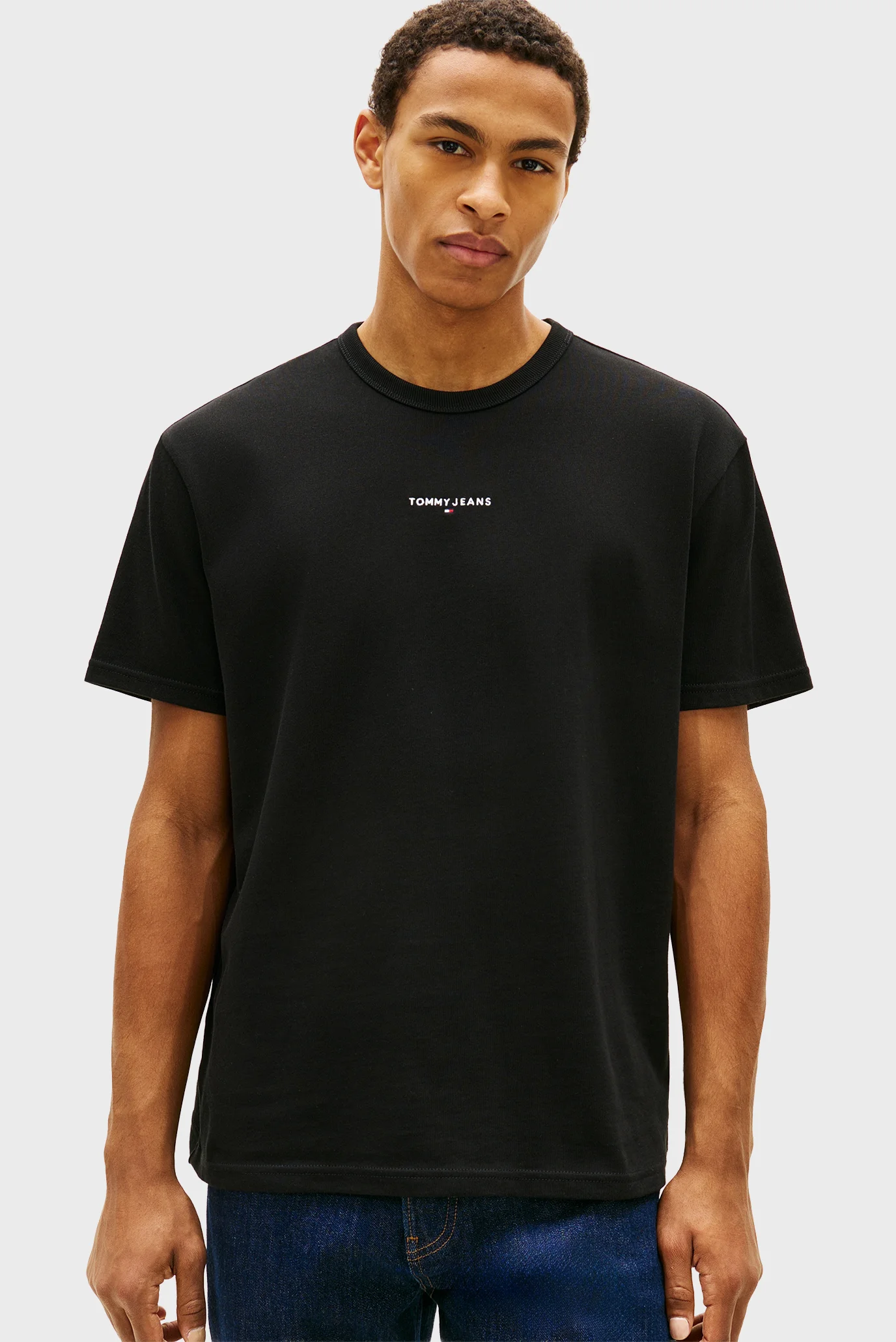 テン CPS DENIM REBELLION ブラック Tシャツ Mサイズ Мужская черная футболка TJM RLX LINEAR LOGO TEE EXT Tommy Jeans