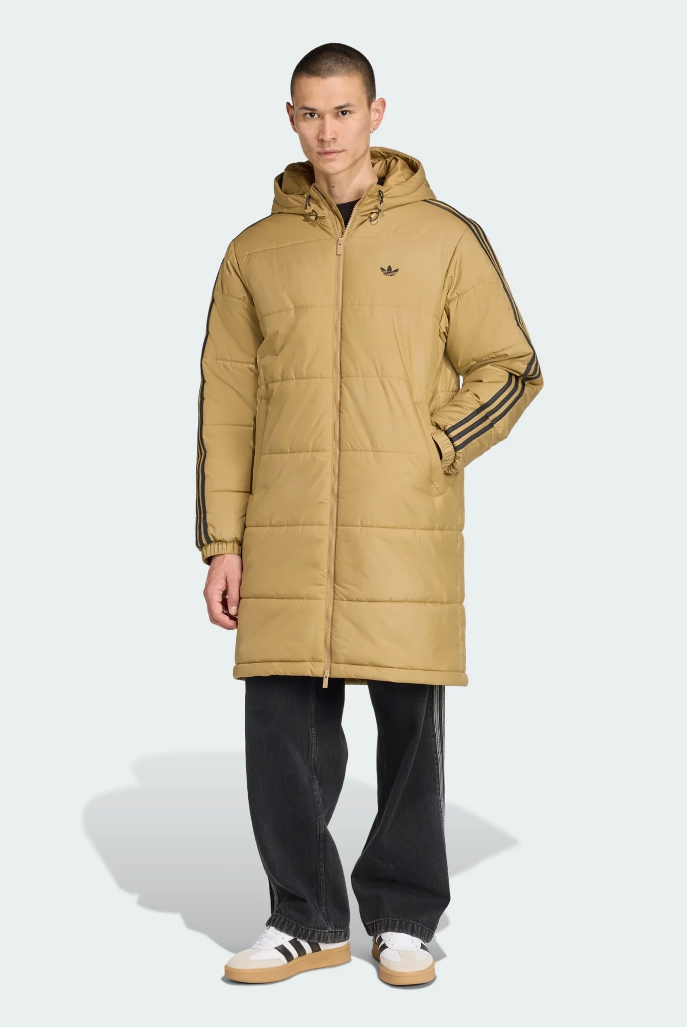 Мужская бежевая куртка Adicolor Long adidas JW5847 — MD-Fashion