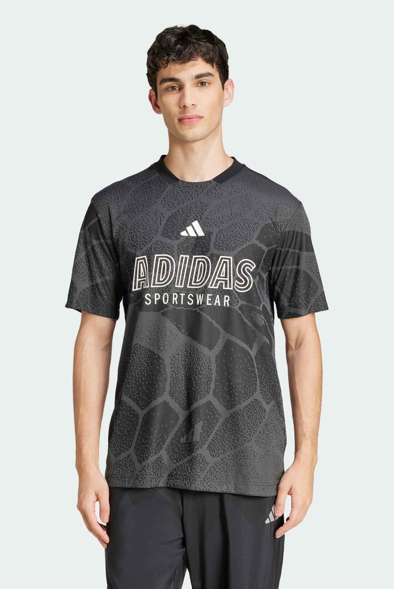 Чоловіча чорна футболка House of Tiro Short Sleeve Jacquard adidas