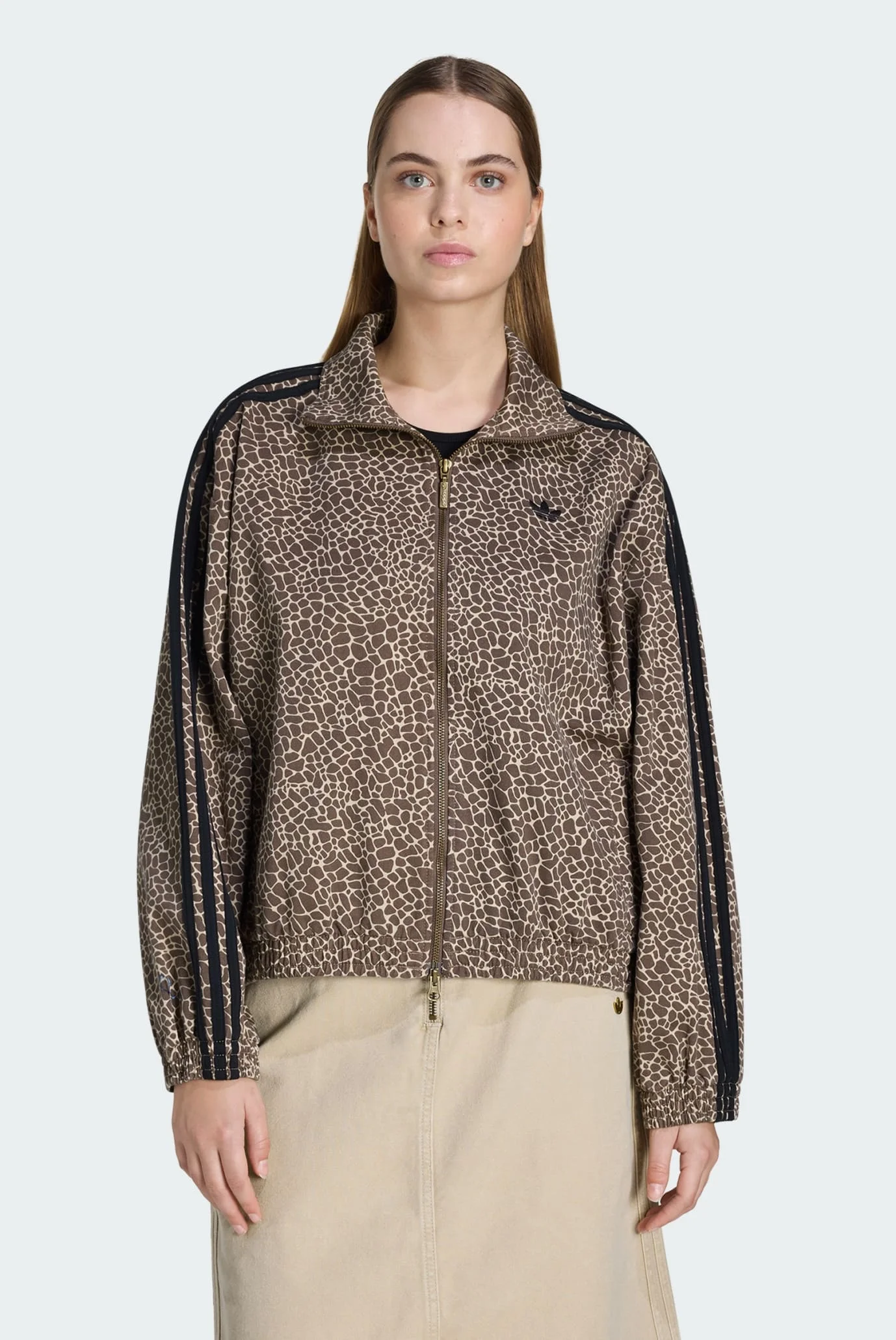Женская коричневая джинсовая куртка с узором FIREBIRD OVERSIZED