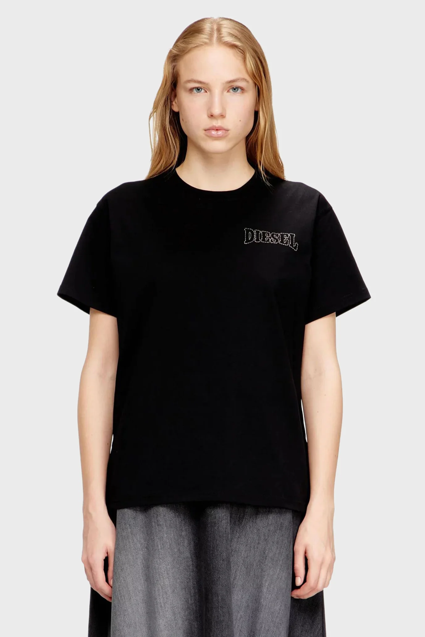 M*☆様 T-fashion vol.9 Женская черная футболка T-NORMY-S17 Diesel A21957 0PLAT — MD-Fashion