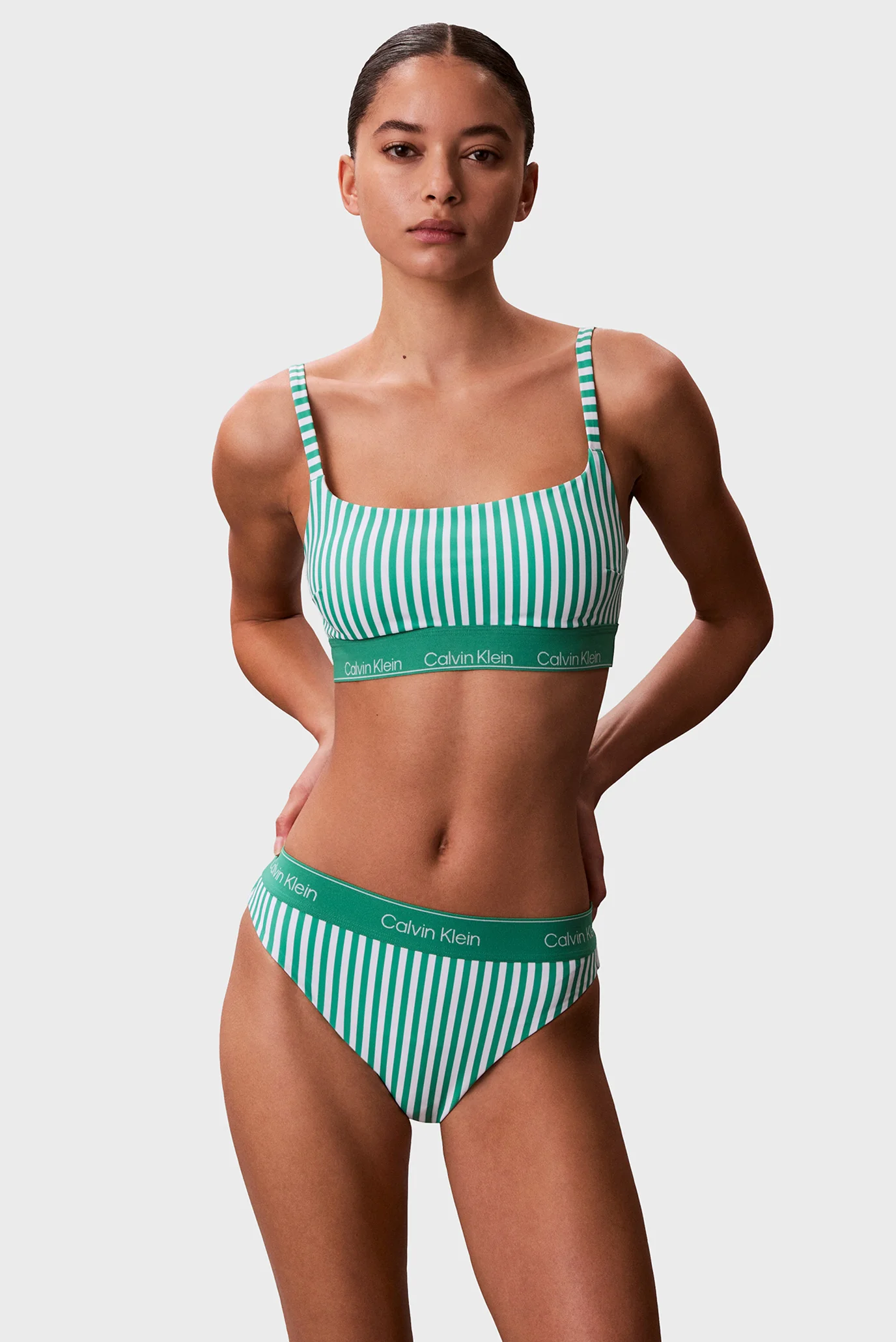 Женский лиф от купальника в полоску SQUARE NECK BRALETTE Calvin