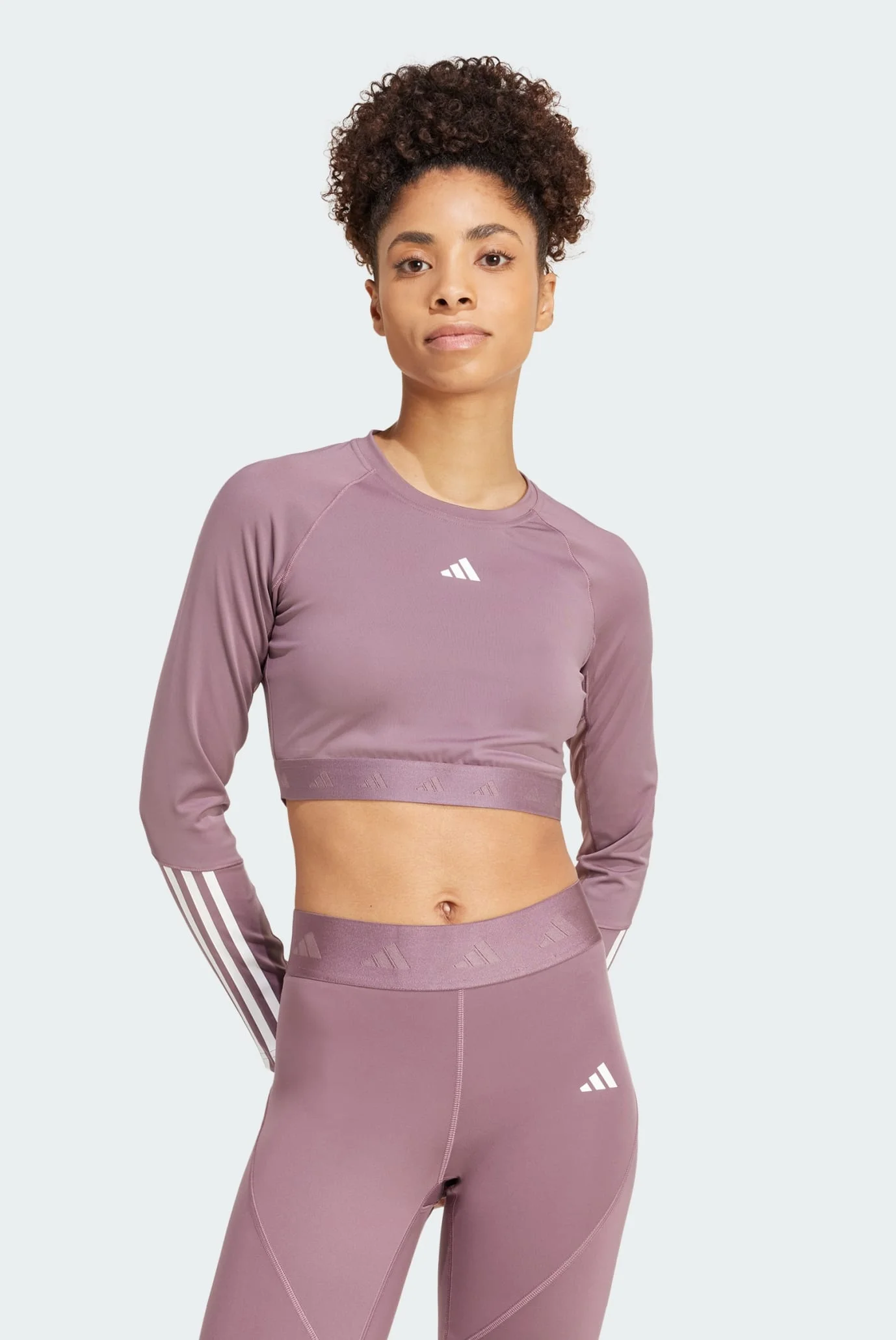 Жіночий бузковий лонгслів Hyperglam Training Crop adidas IX3244
