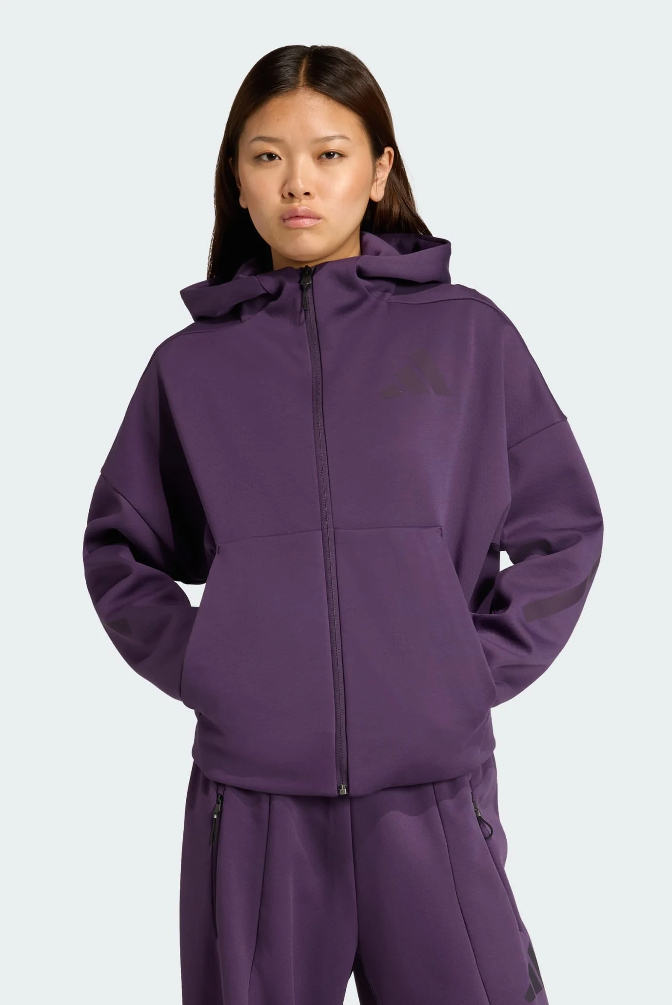 Жіноче фіолетове худі adidas Z.N.E. Full-Zip adidas KC4569 — MD