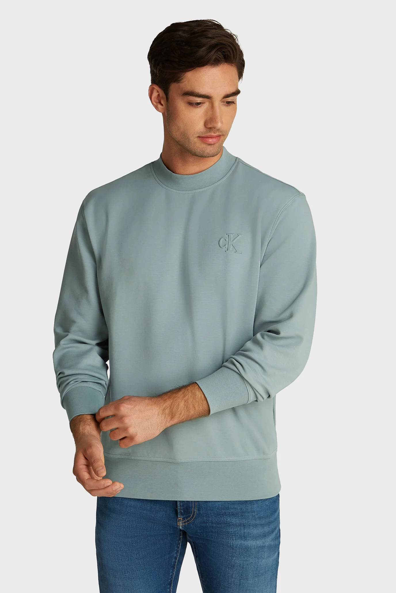 Мужской мятный свитшот INTERLOCK CREW NECK Calvin Klein Jeans
