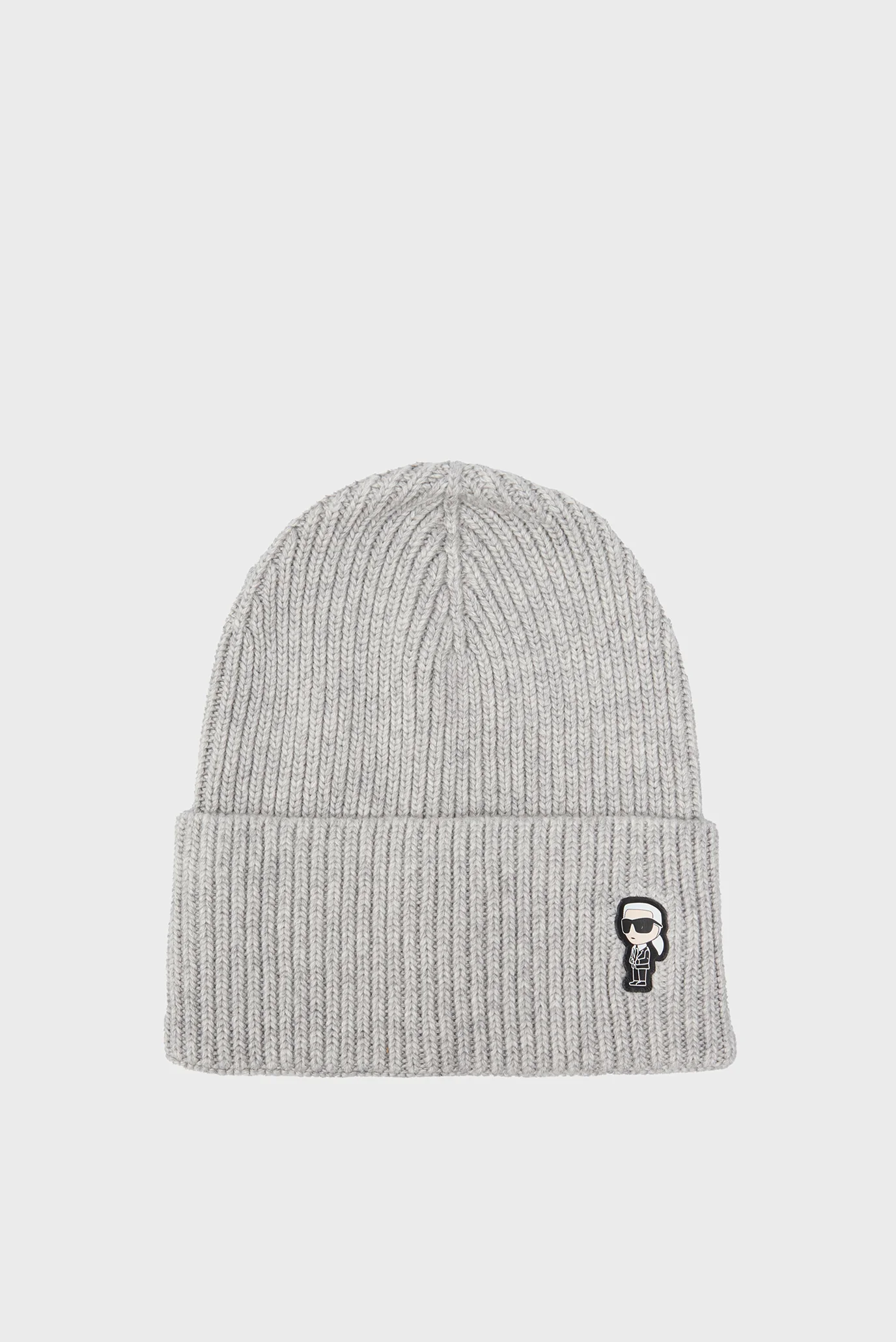 Женская серая шапка K IKONIK 2.0 BEANIE Karl Lagerfeld 236W3405