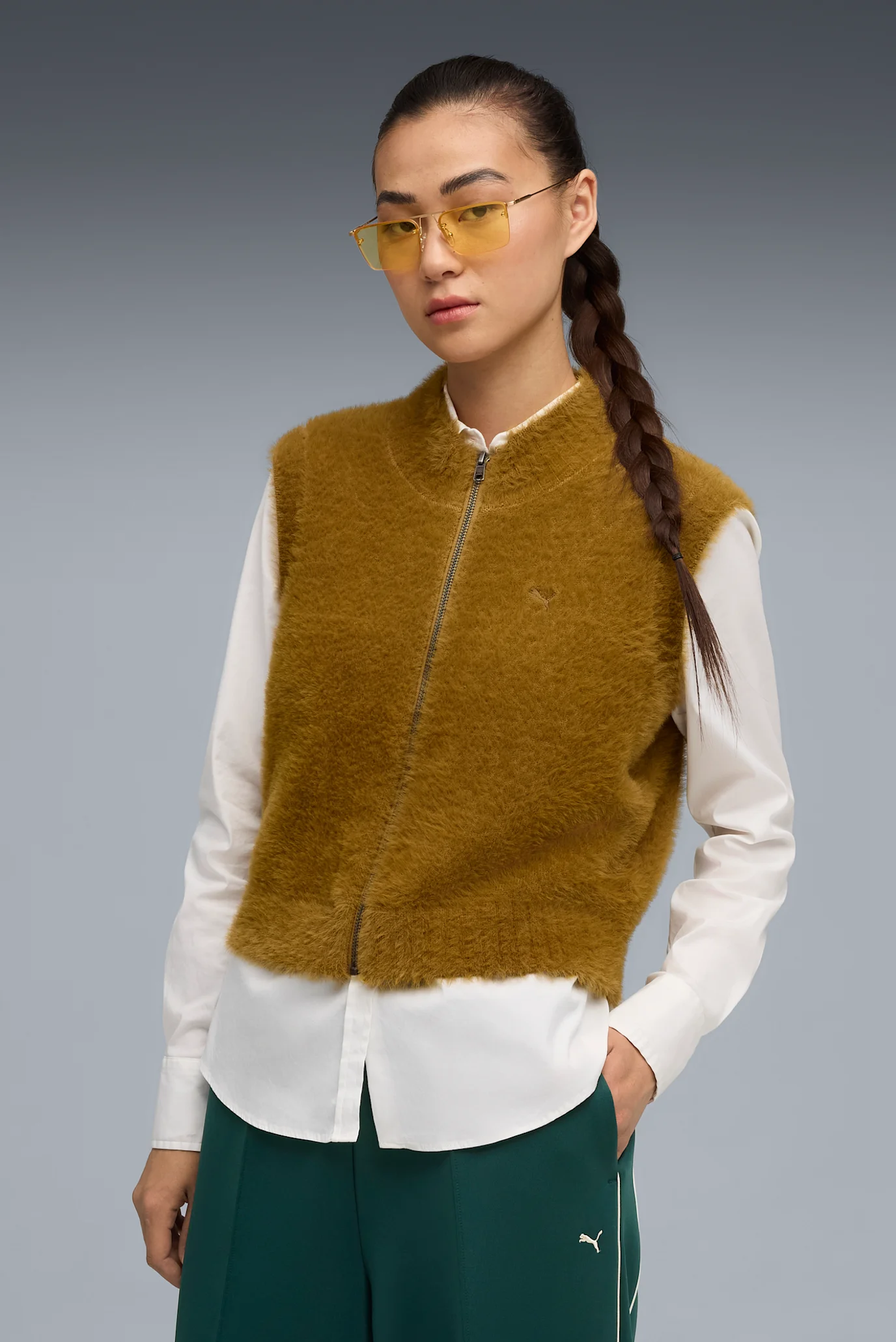 Женский горчичный жилет YONA Full-Zip Vest Women PUMA 632514_69