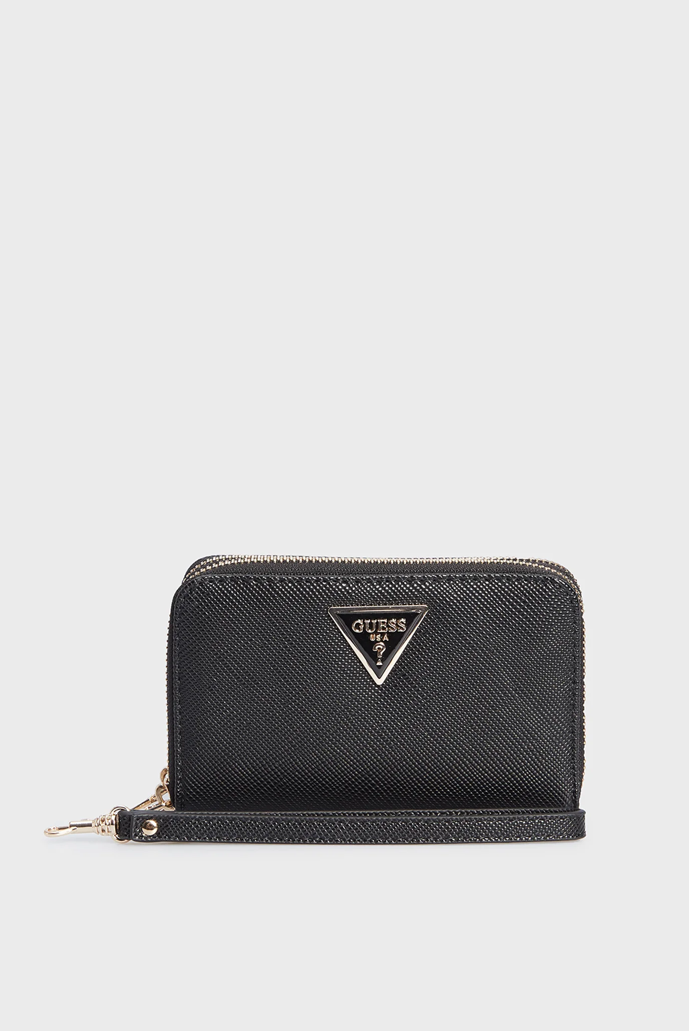 ジョーバEU 6441 Жіночий чорний гаманець LAUREL SLG MEDIUM ZIP AROUND Guess