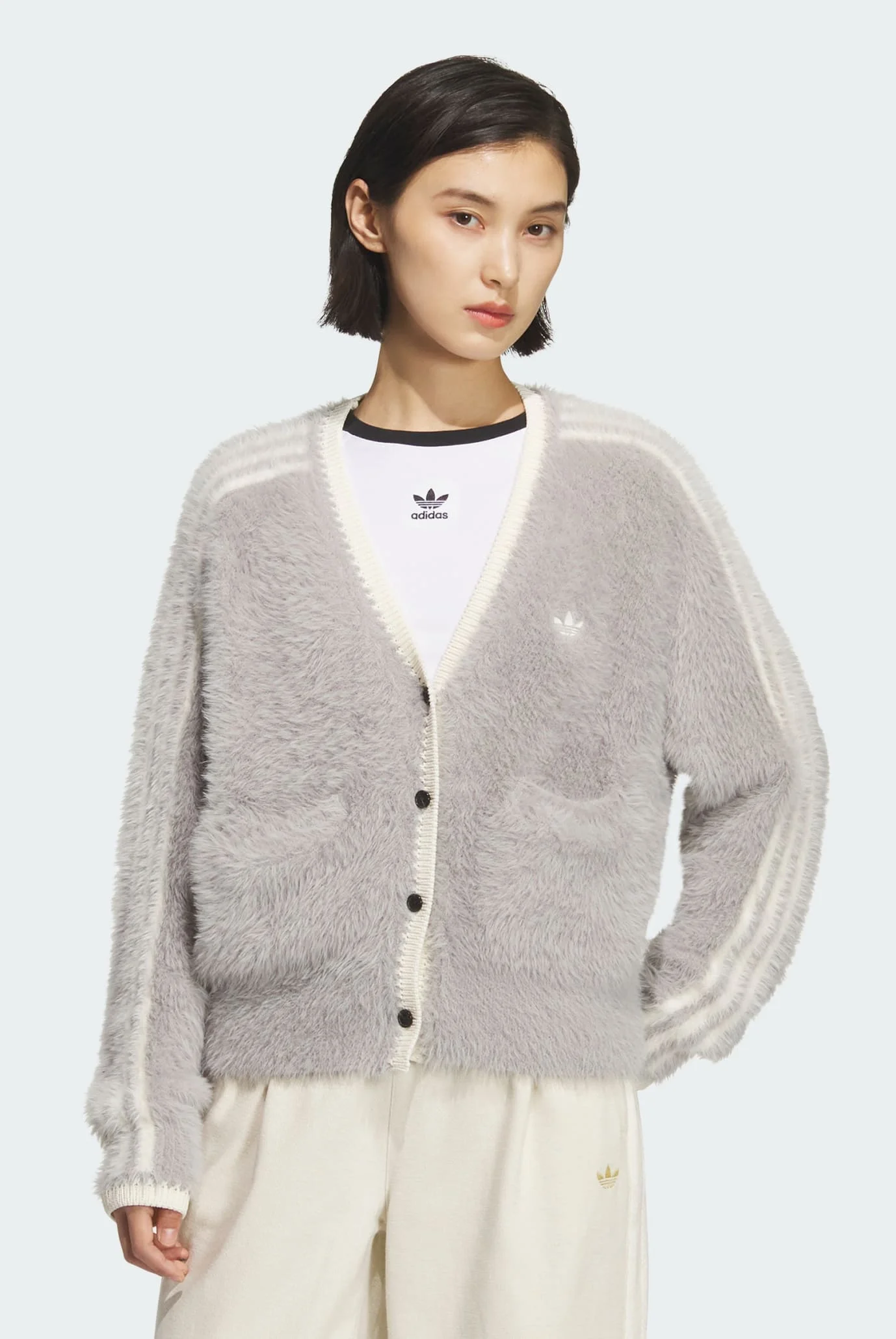 アティカ（感謝）/3 Женский серый кардиган CRAFTED adidas KT3170 — MD-Fashion