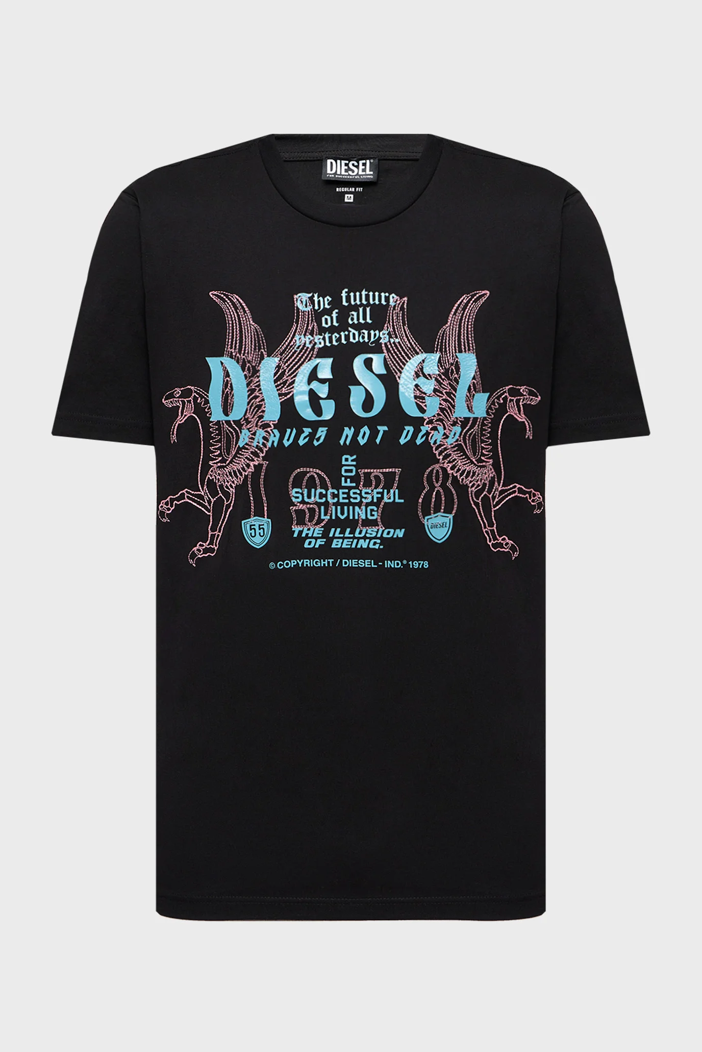 Мужская черная футболка T-JUST-FENIX Diesel A22489 RPATI — MD-Fashion