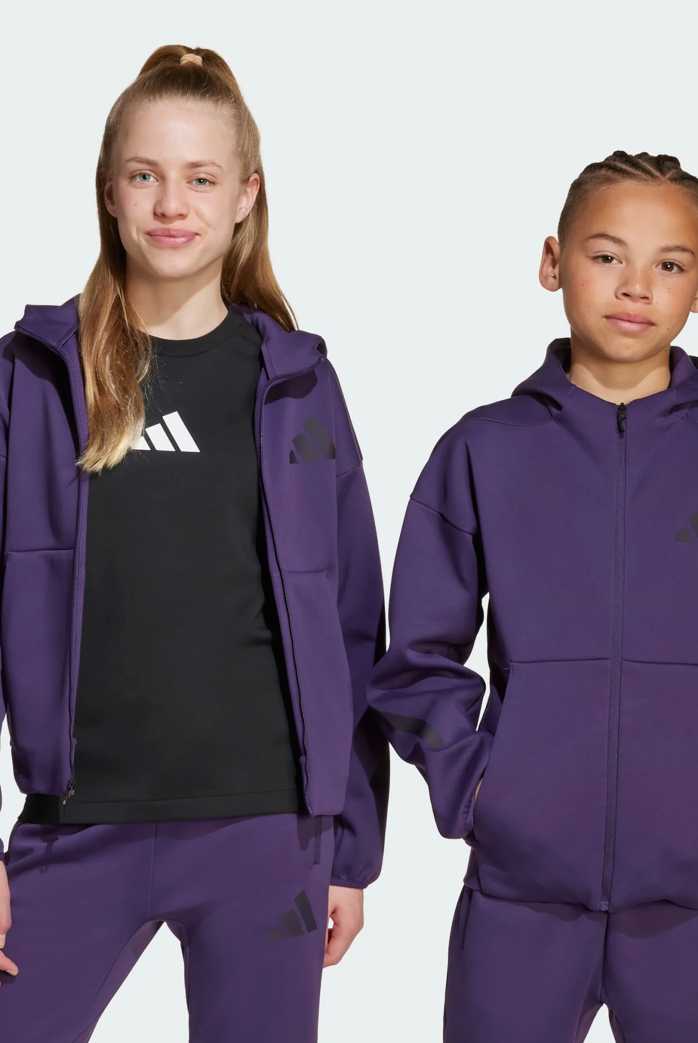 Дитяче фіолетове худі adidas Z.N.E. Full-Zip Kids adidas JW2426